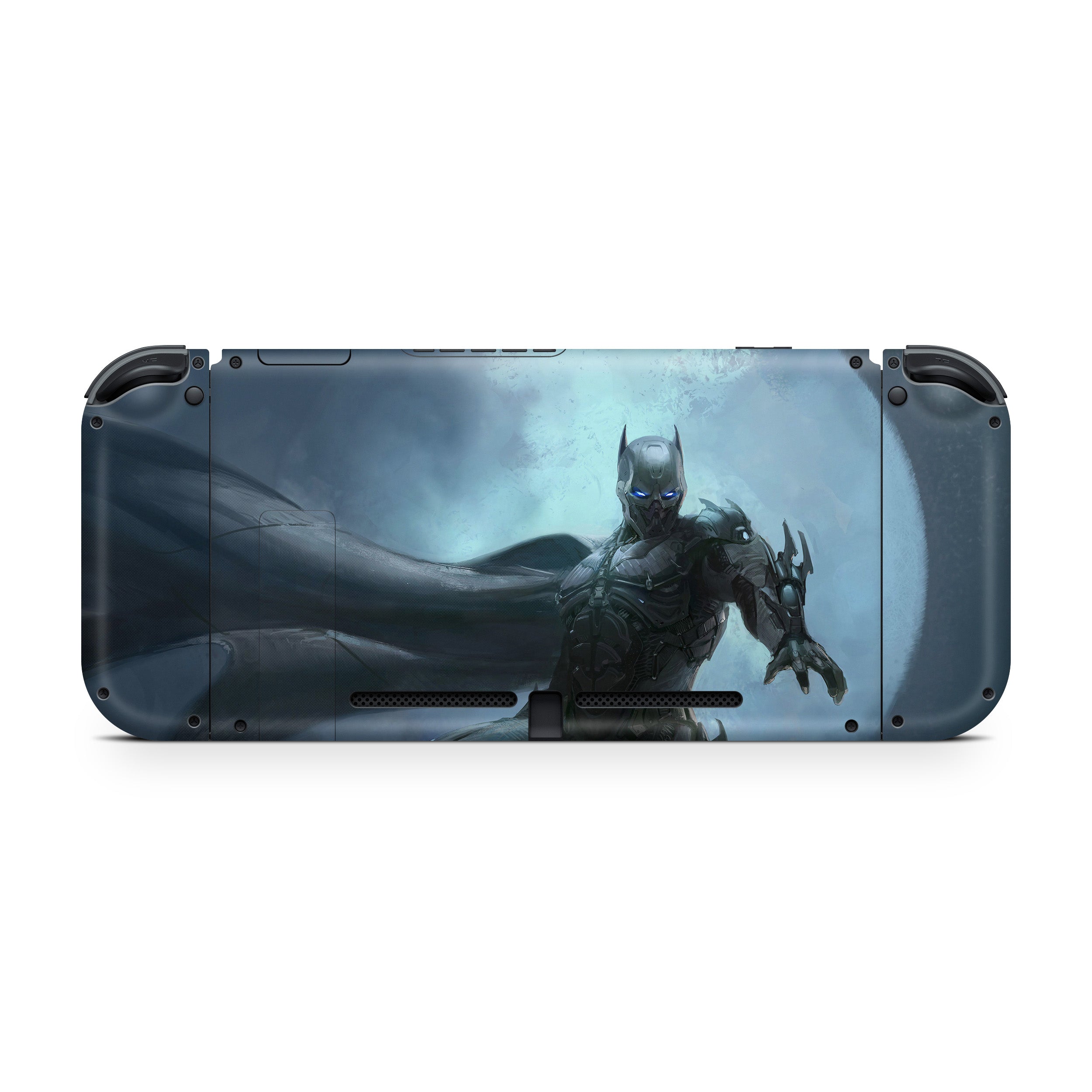 A video game skin featuring a DC Comics Batman design for the Nintendo Switch.