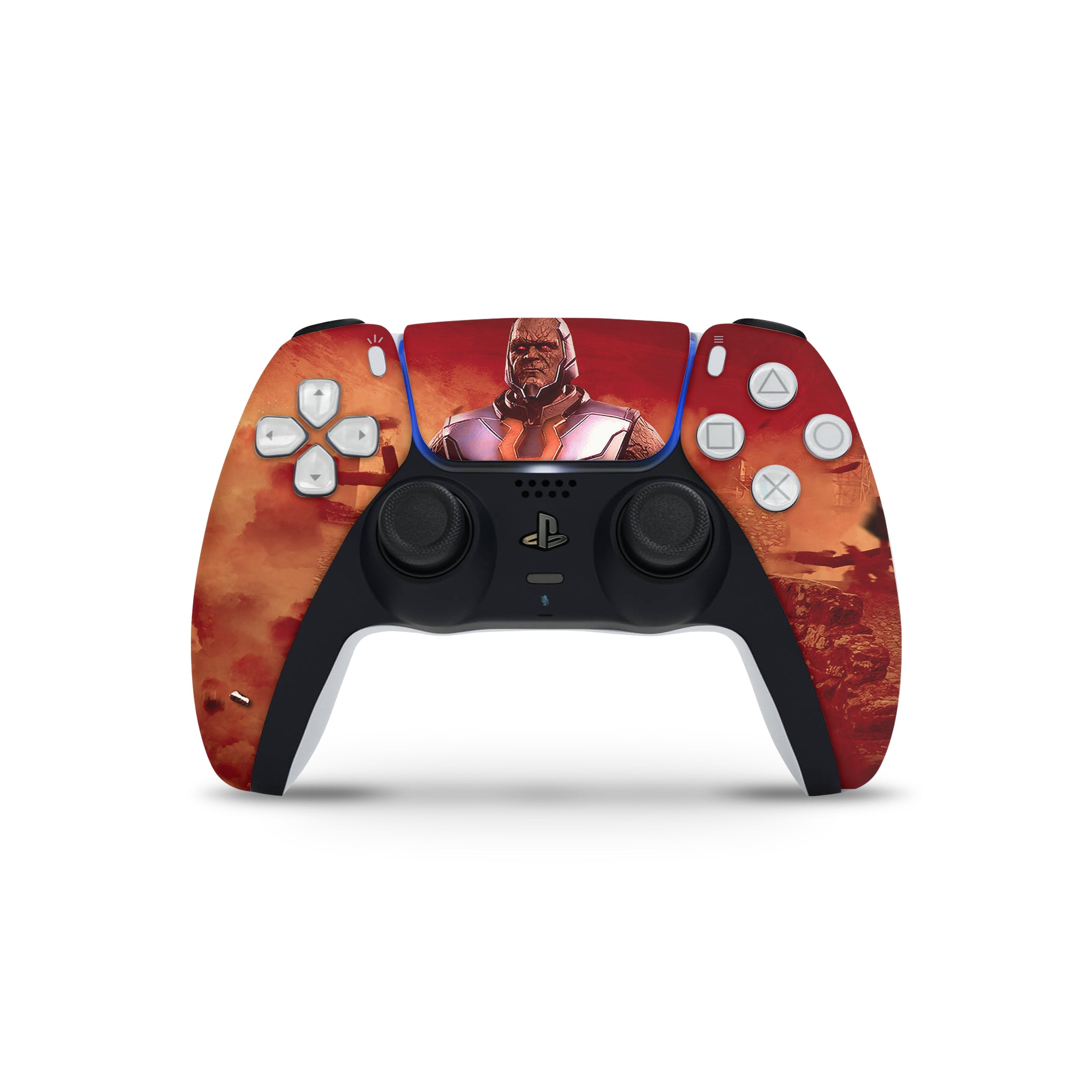 A video game skin featuring a DC Comics Darkseid design for the PS5 DualSense Controller.