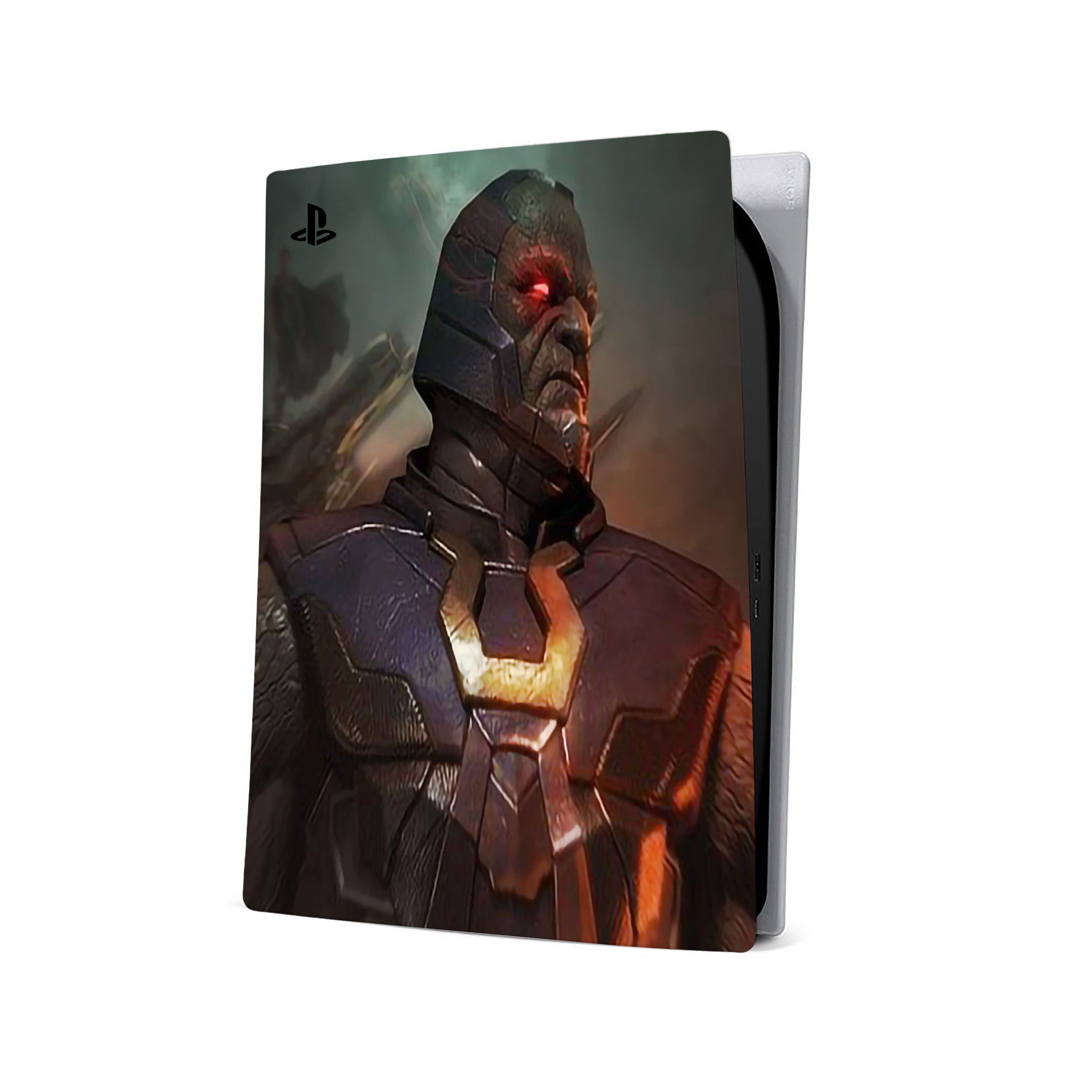A video game skin featuring a DC Comics Darkseid design for the PS5.