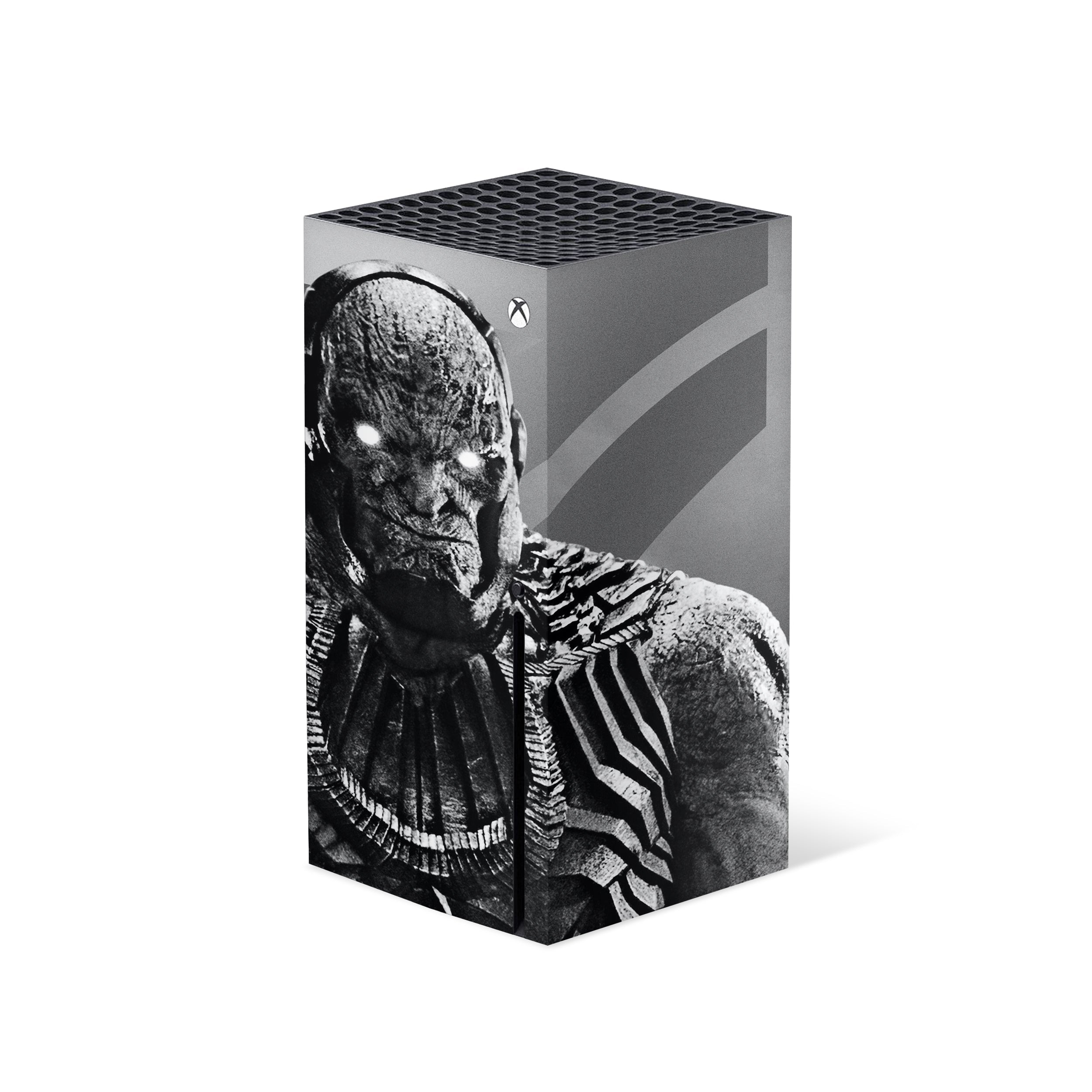 A video game skin featuring a DC Comics Darkseid design for the Xbox Series X.