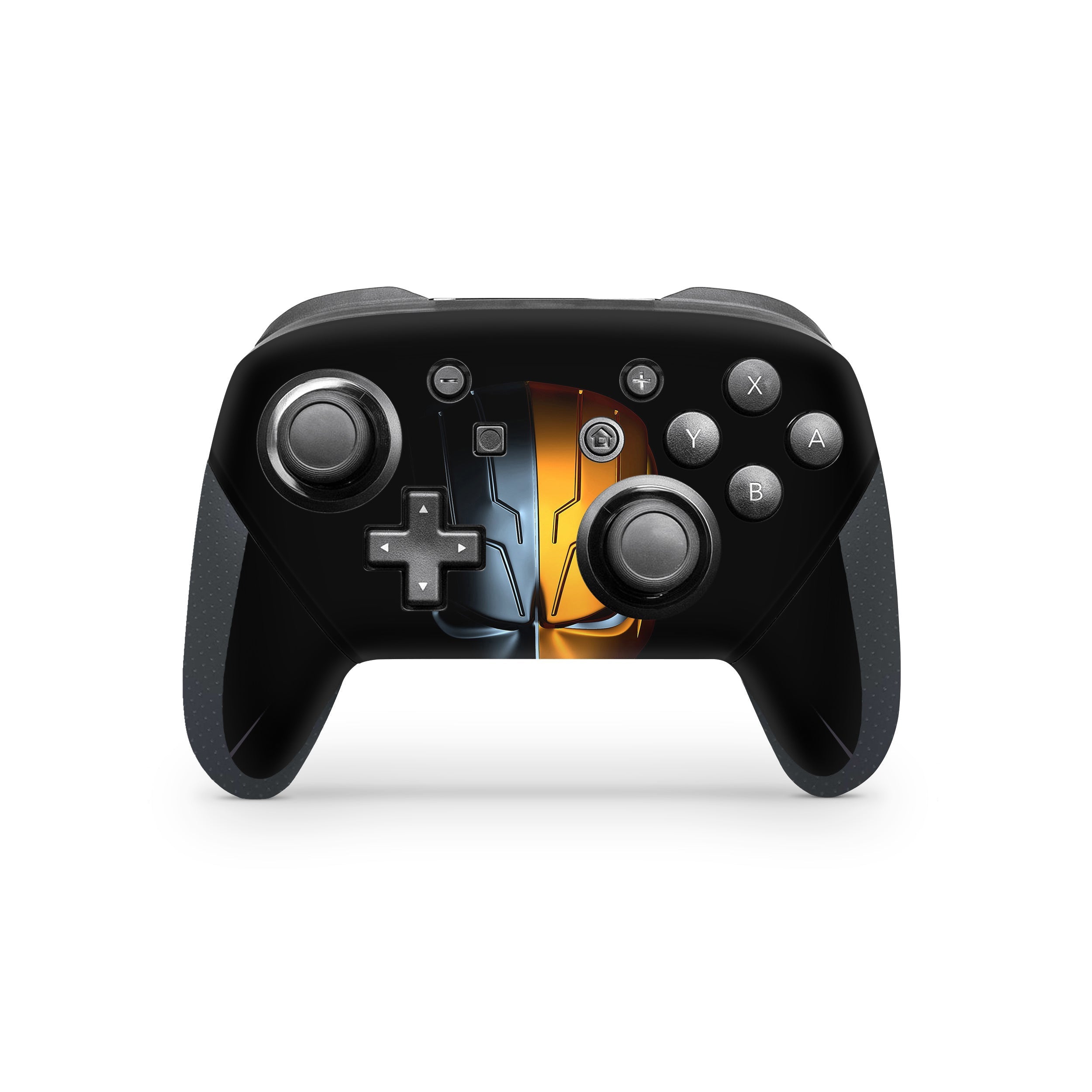 A video game skin featuring a DC Comics Deathstroke design for the Switch Pro Controller.