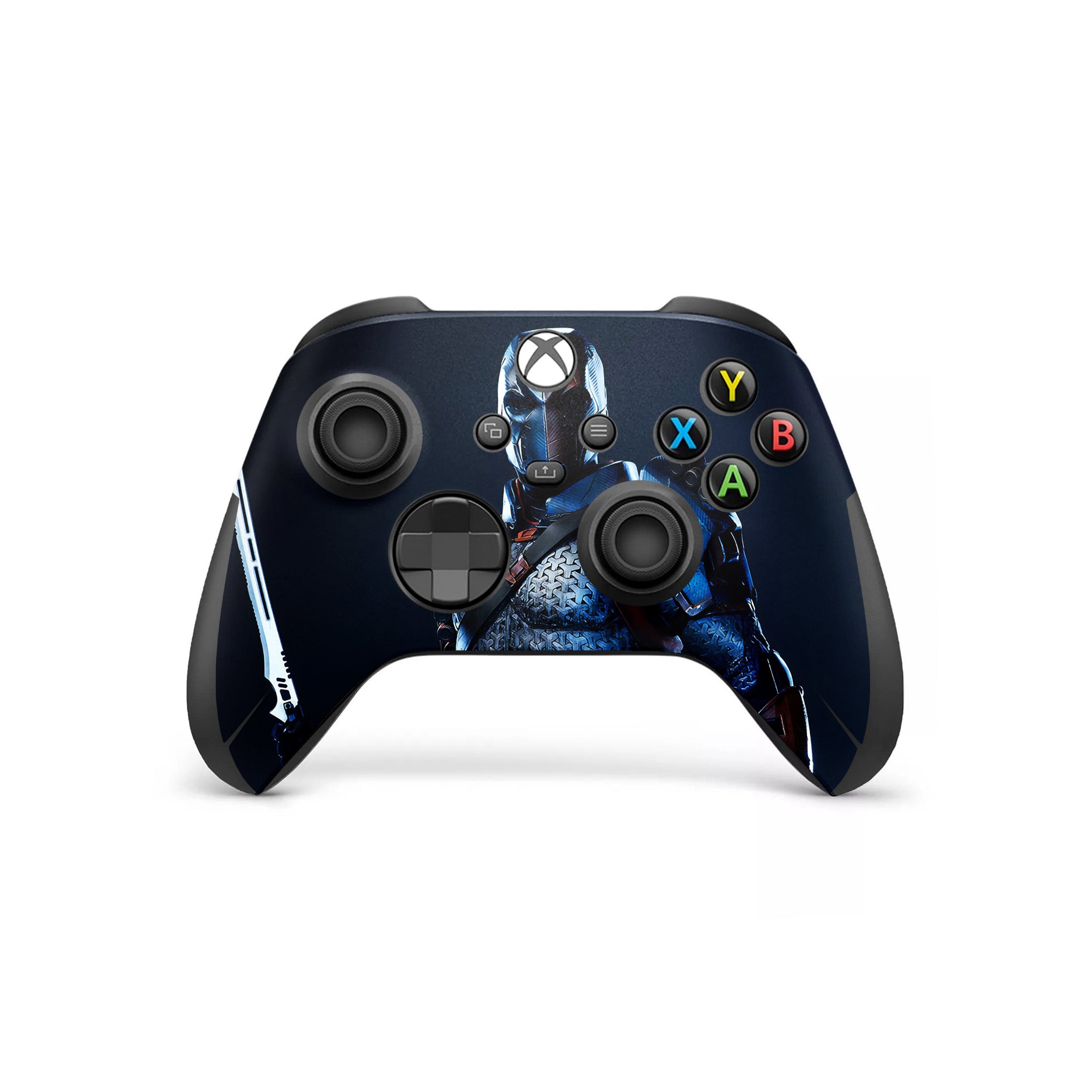 A video game skin featuring a DC Comics Deathstroke design for the Xbox Wireless Controller.