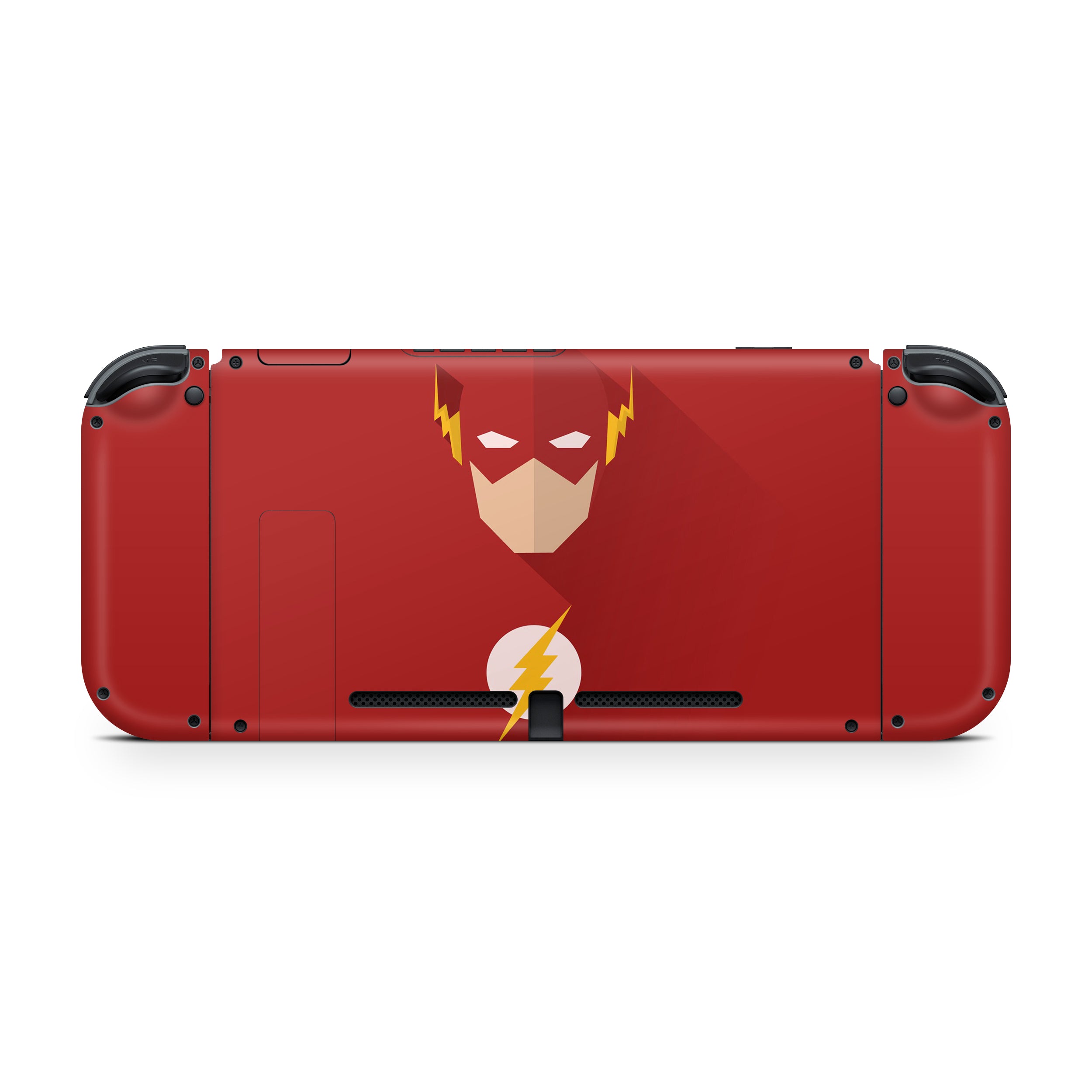 A video game skin featuring a DC Comics Flash design for the Nintendo Switch.