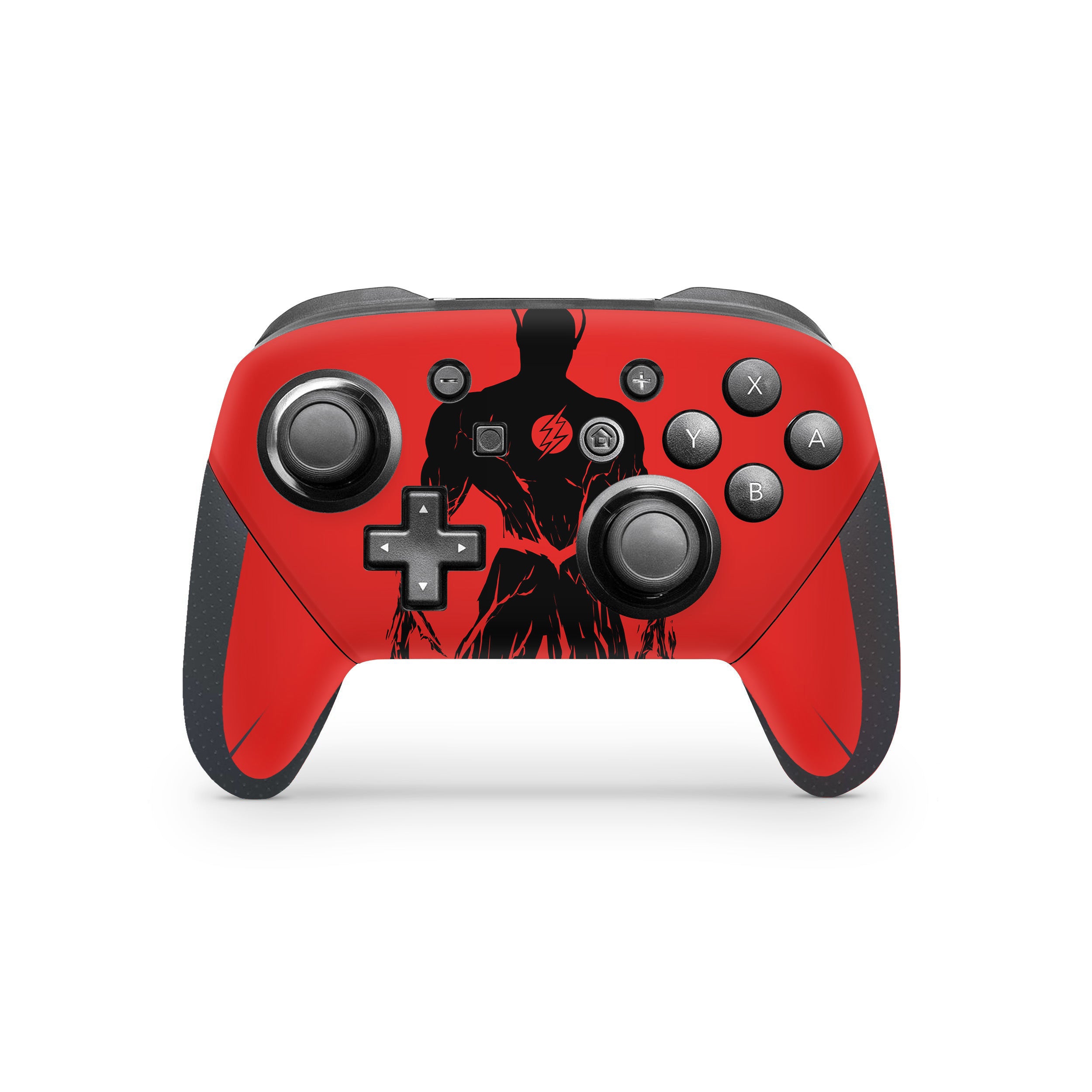 A video game skin featuring a DC Comics Flash design for the Switch Pro Controller.