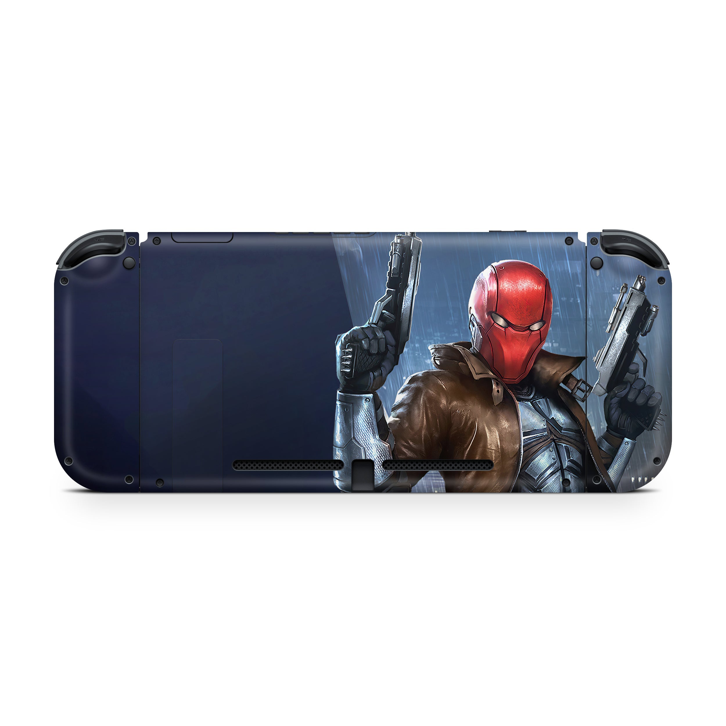 A video game skin featuring a DC Comics Red Hood design for the Nintendo Switch.