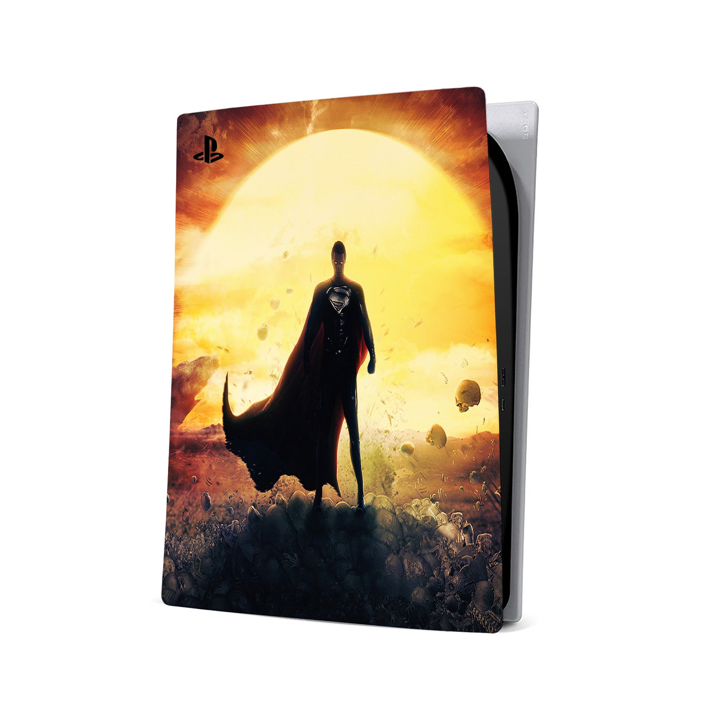 A video game skin featuring a DC Comics Superman design for the PS5.