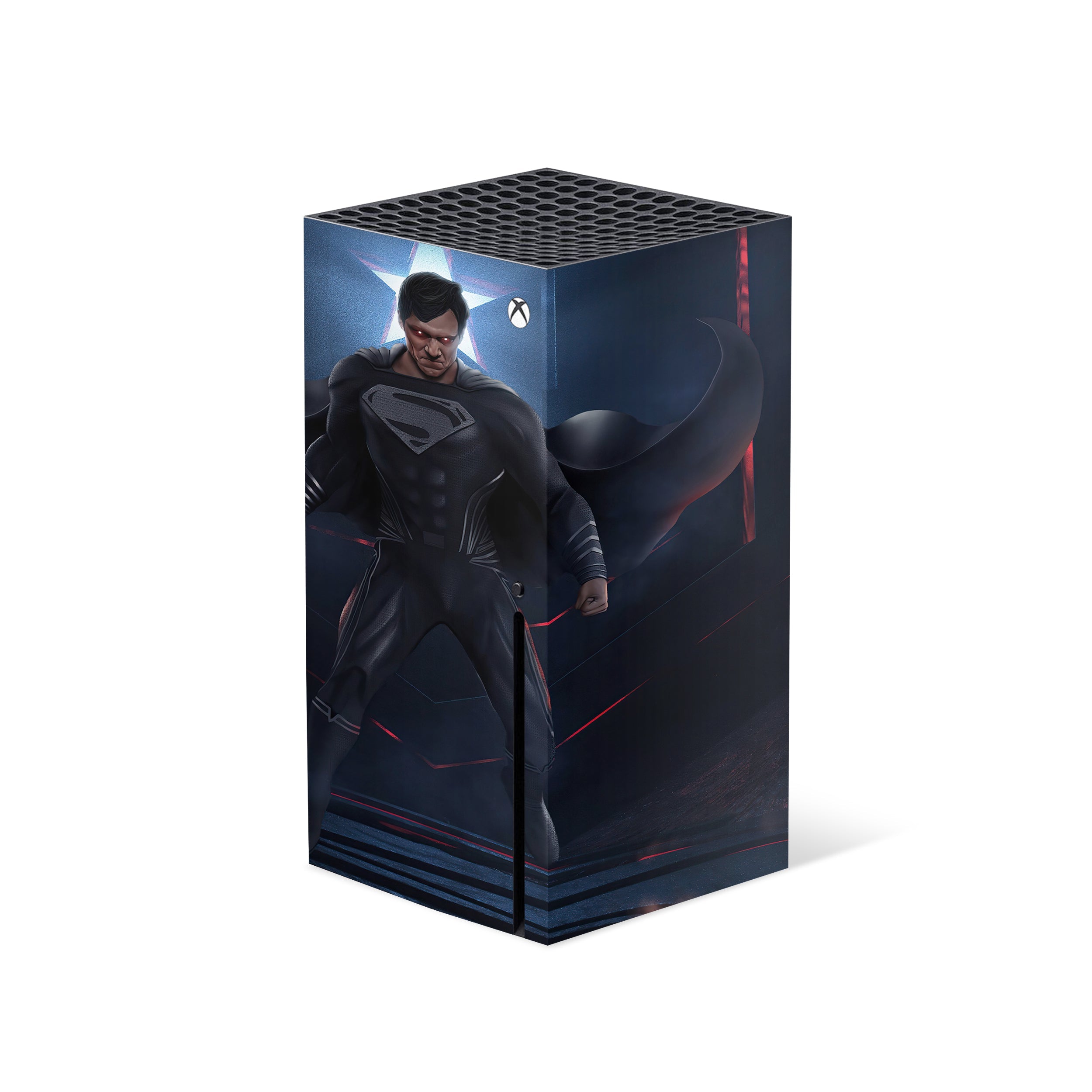 A video game skin featuring a DC Comics Superman design for the Xbox Series X.