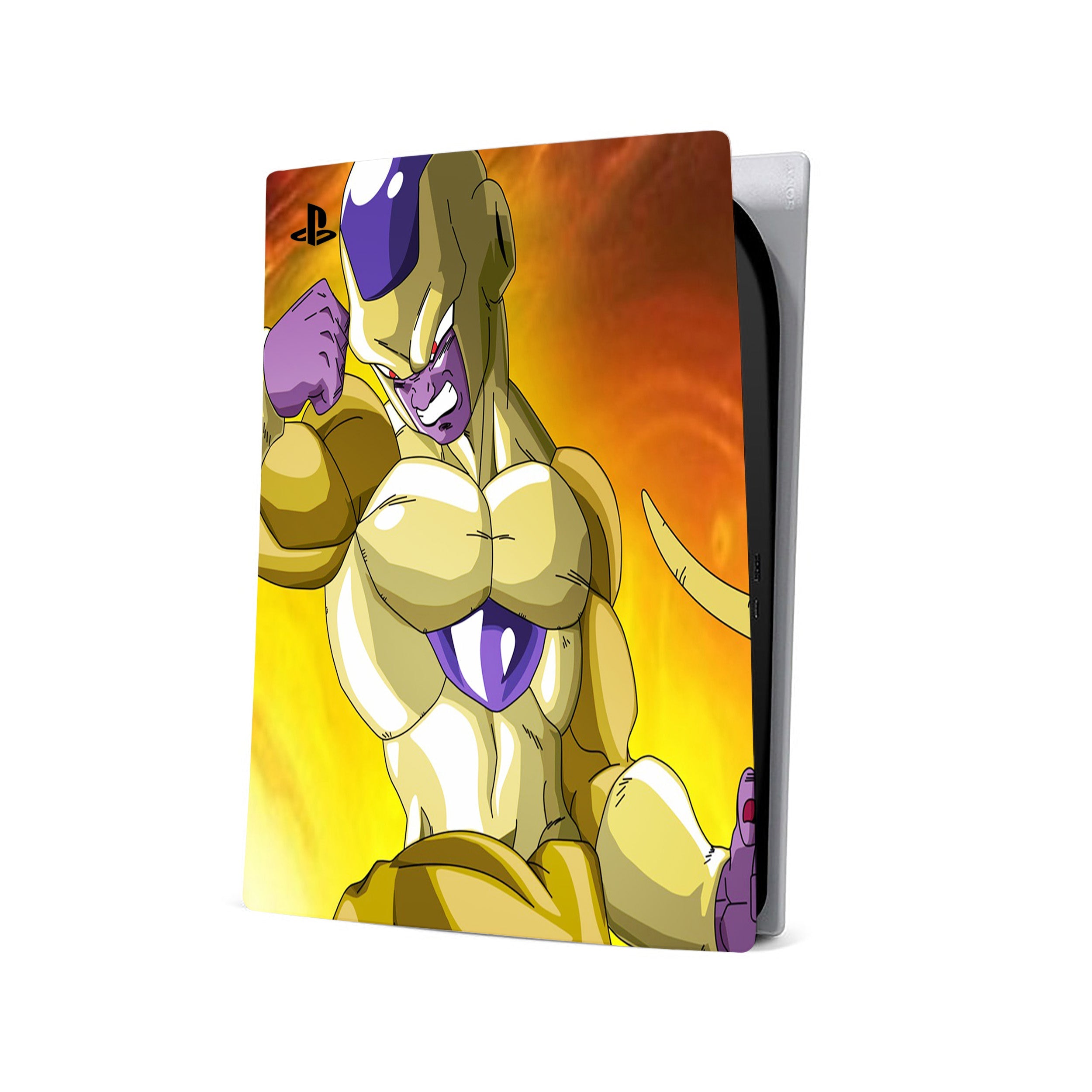 A video game skin featuring a Dragon Ball Super Frieza design for the PS5.