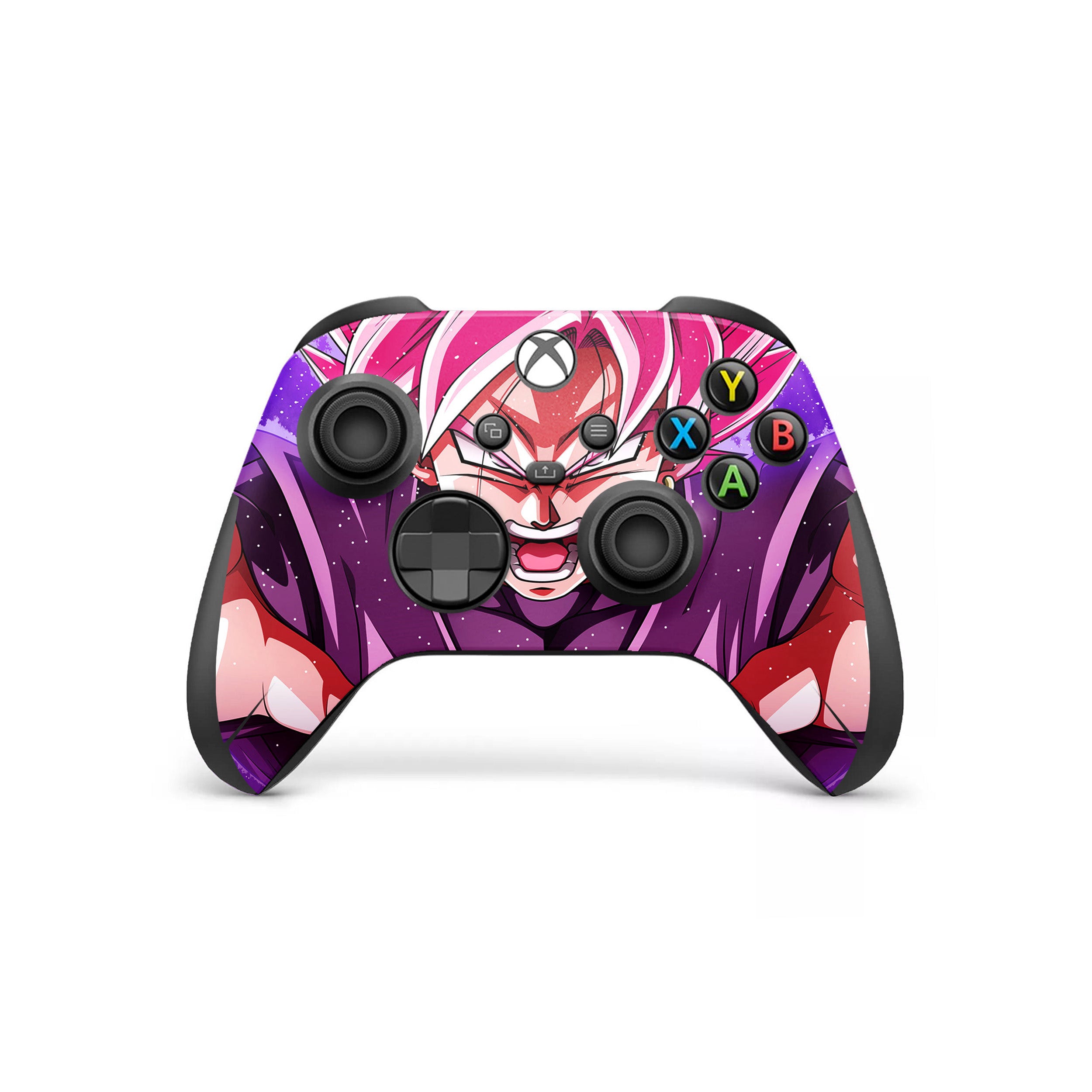 A video game skin featuring a Dragon Ball Super Goku design for the Xbox Wireless Controller.