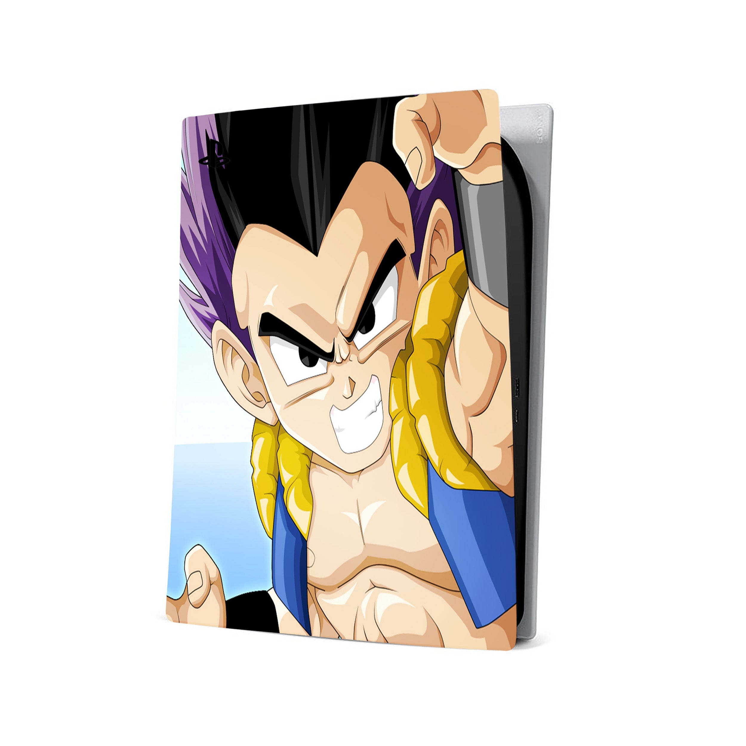 A video game skin featuring a Dragon Ball Super Gotenks design for the PS5.