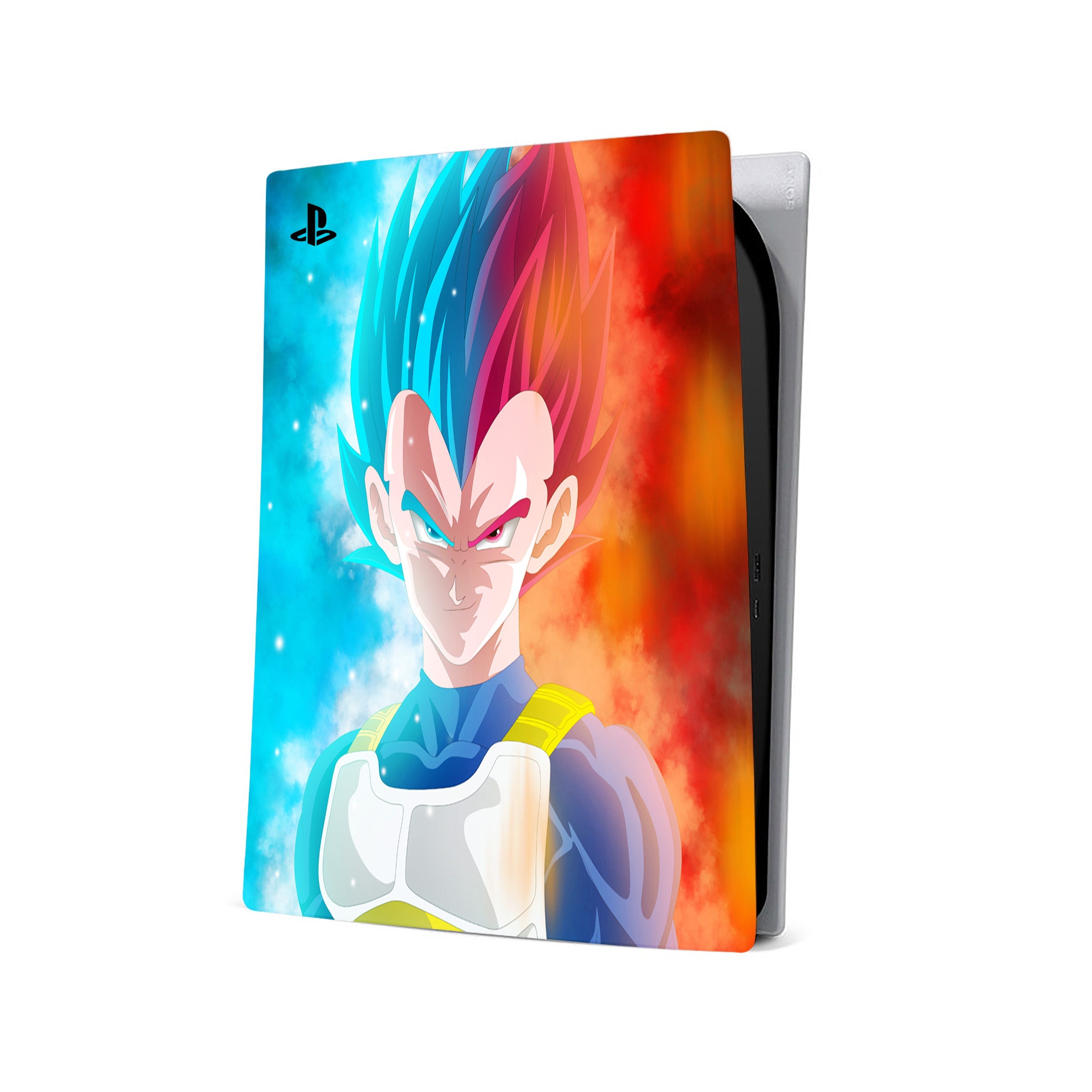 A video game skin featuring a Dragon Ball Super Vegeta design for the PS5.