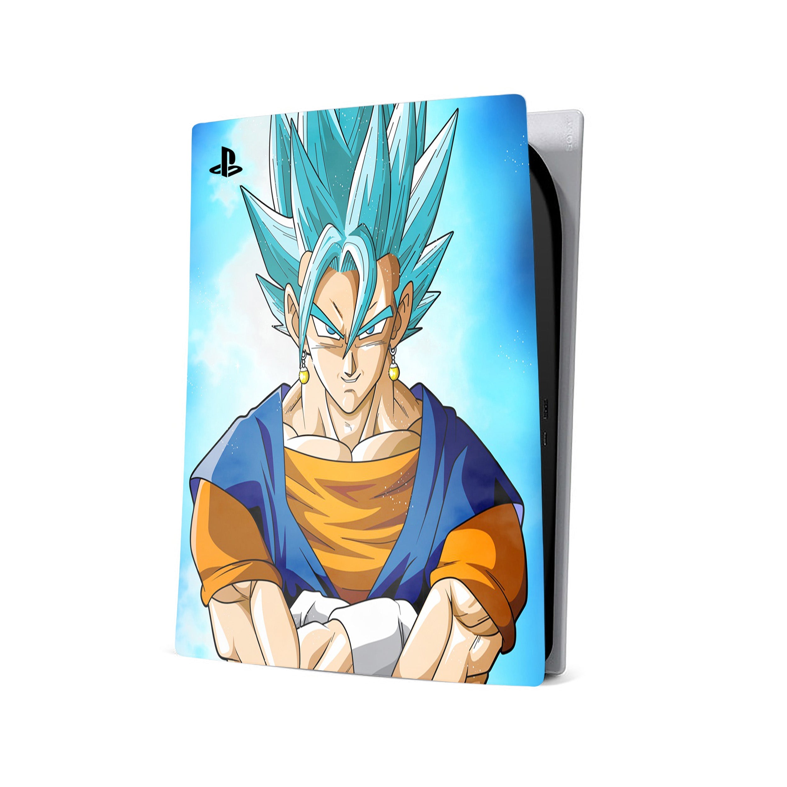 A video game skin featuring a Dragon Ball Super Vegito design for the PS5.