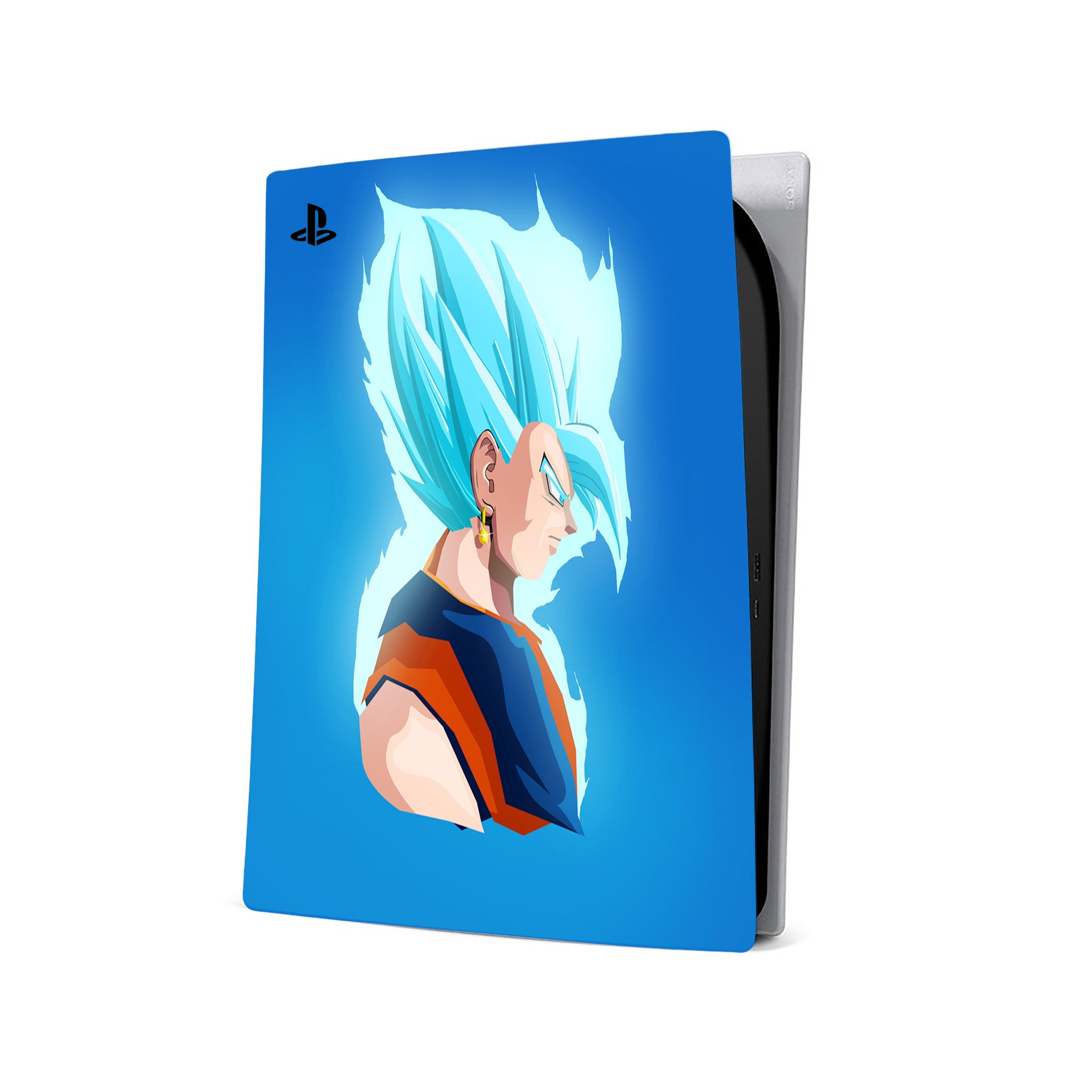 A video game skin featuring a Dragon Ball Super Vegito design for the PS5.