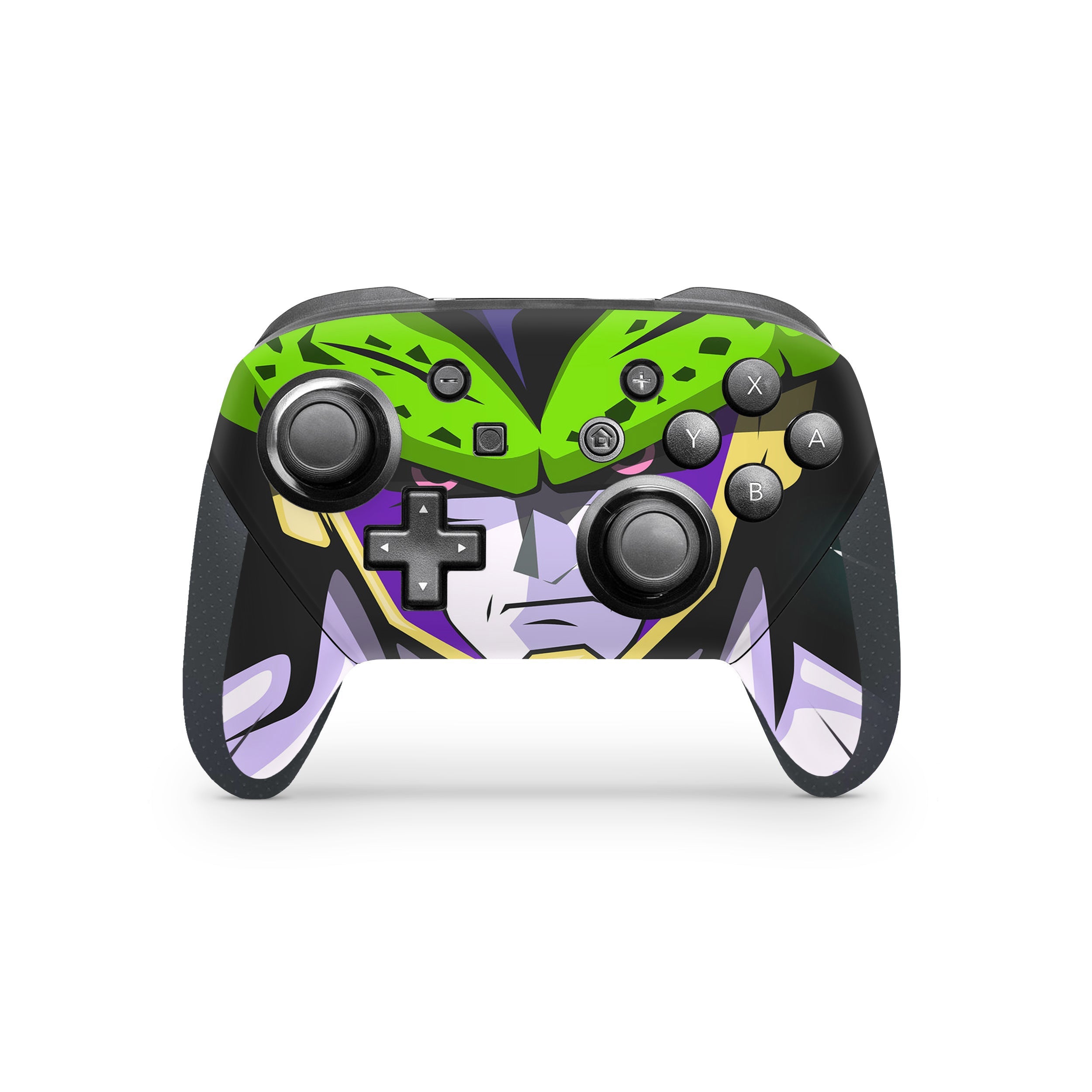 A video game skin featuring a Dragon Ball Z Cell design for the Switch Pro Controller.