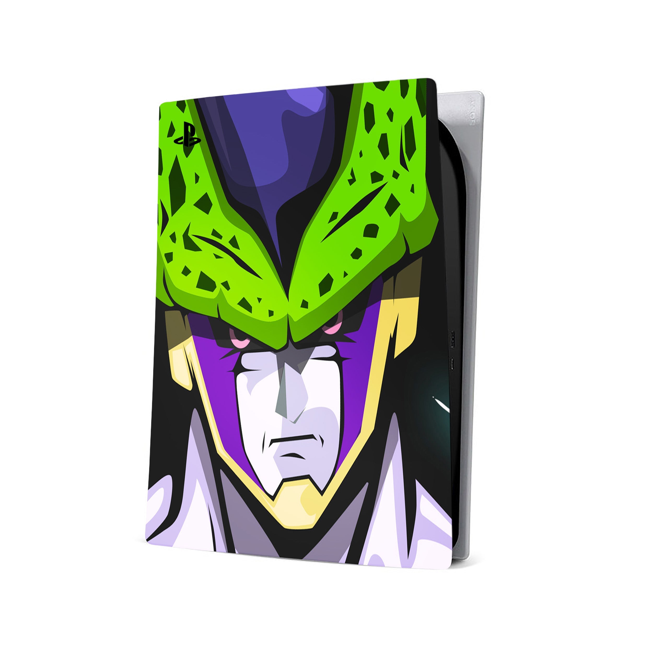 A video game skin featuring a Dragon Ball Z Cell design for the PS5.