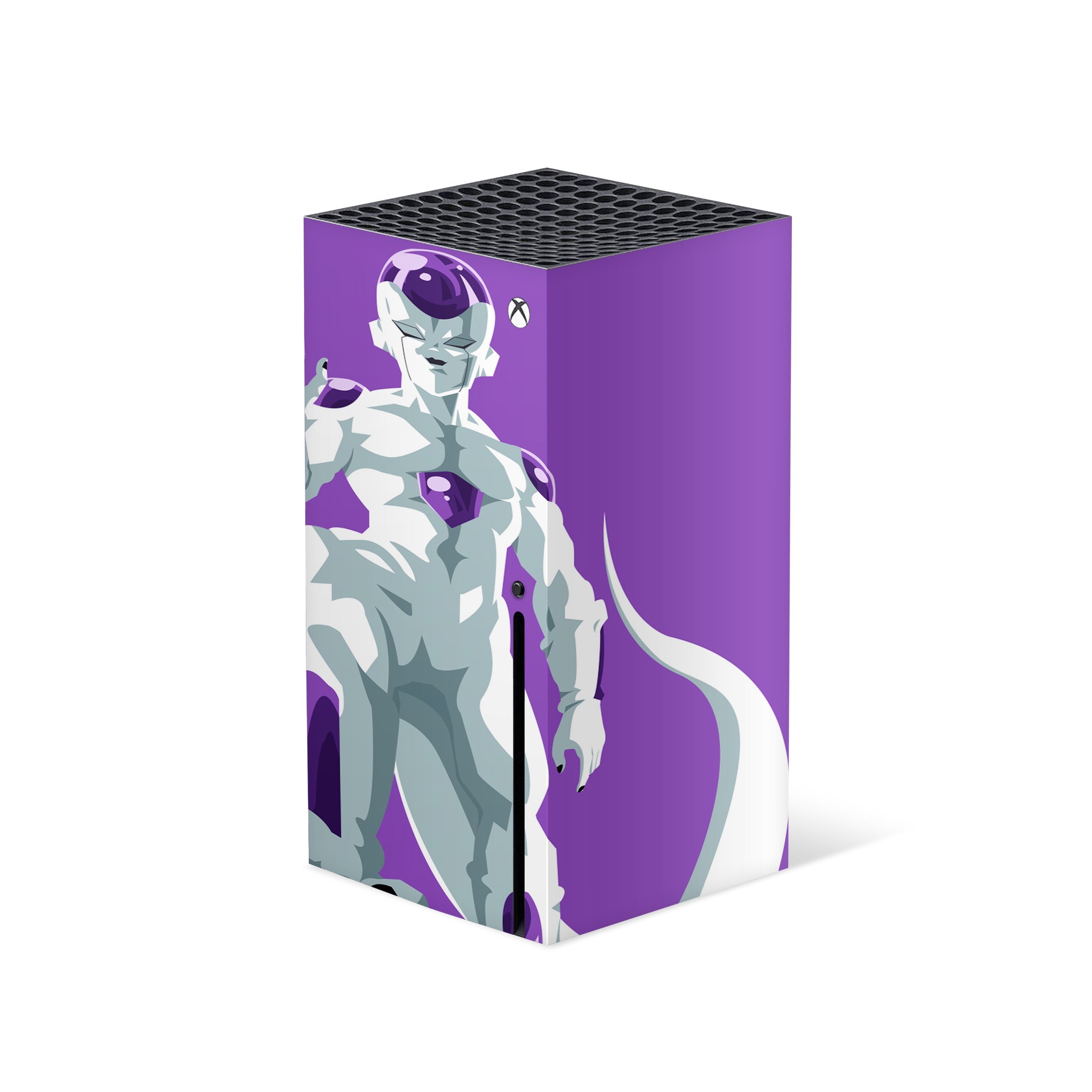 A video game skin featuring a Dragon Ball Z Frieza design for the Xbox Series X.
