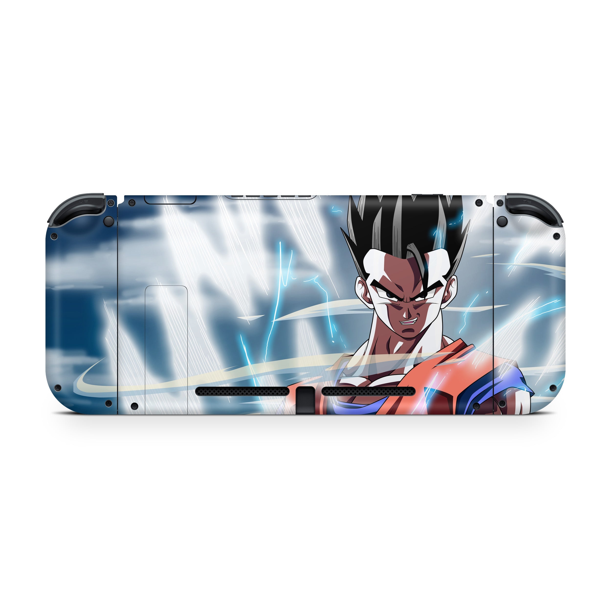A video game skin featuring a Dragon Ball Z Gohan design for the Nintendo Switch.
