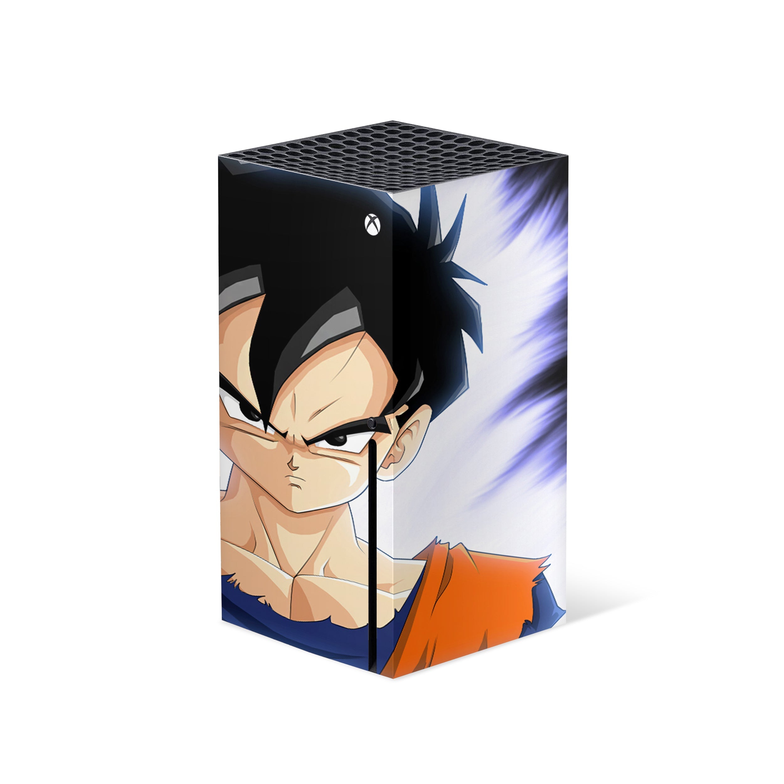 A video game skin featuring a Dragon Ball Z Gohan design for the Xbox Series X.