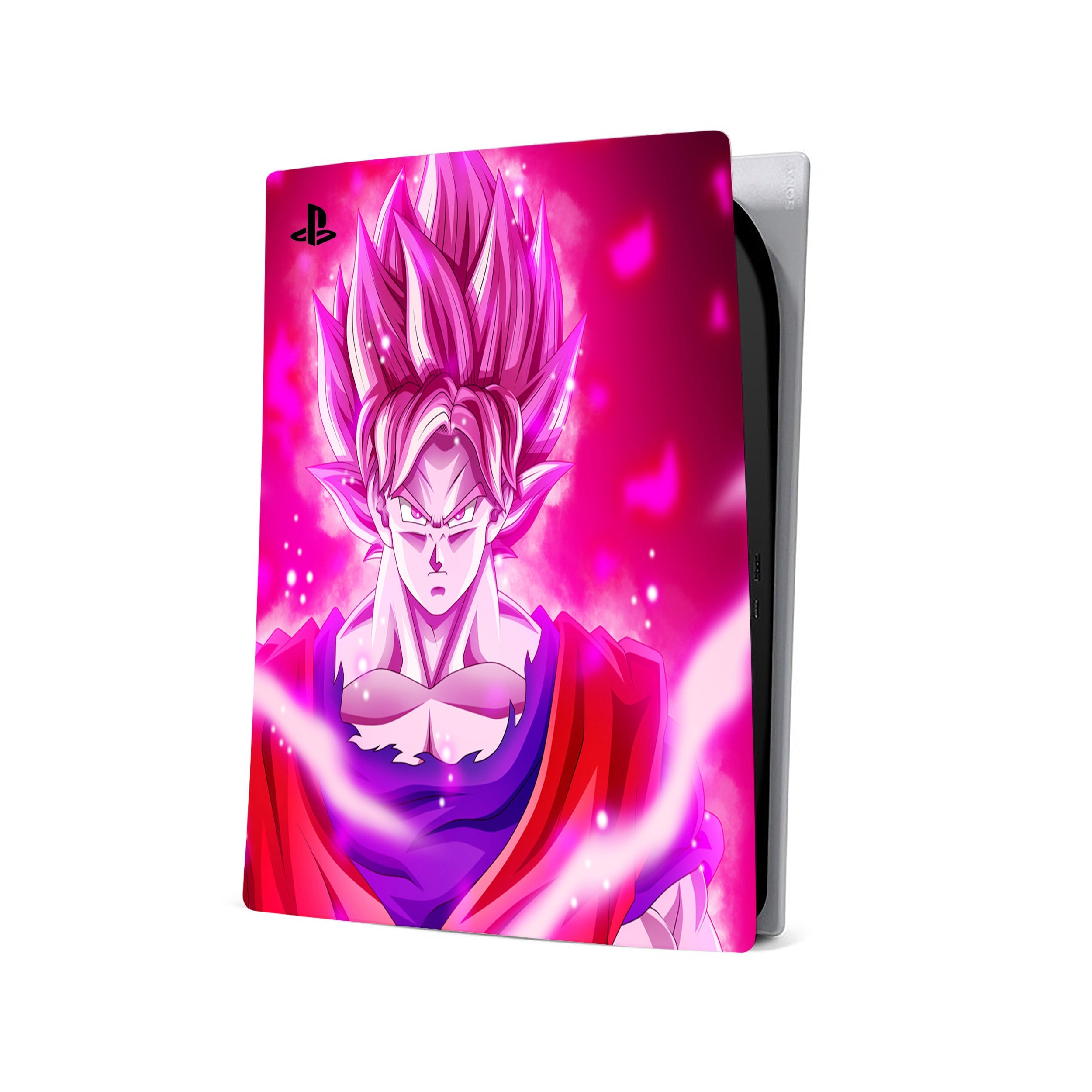 A video game skin featuring a Dragon Ball Z Goku design for the PS5.