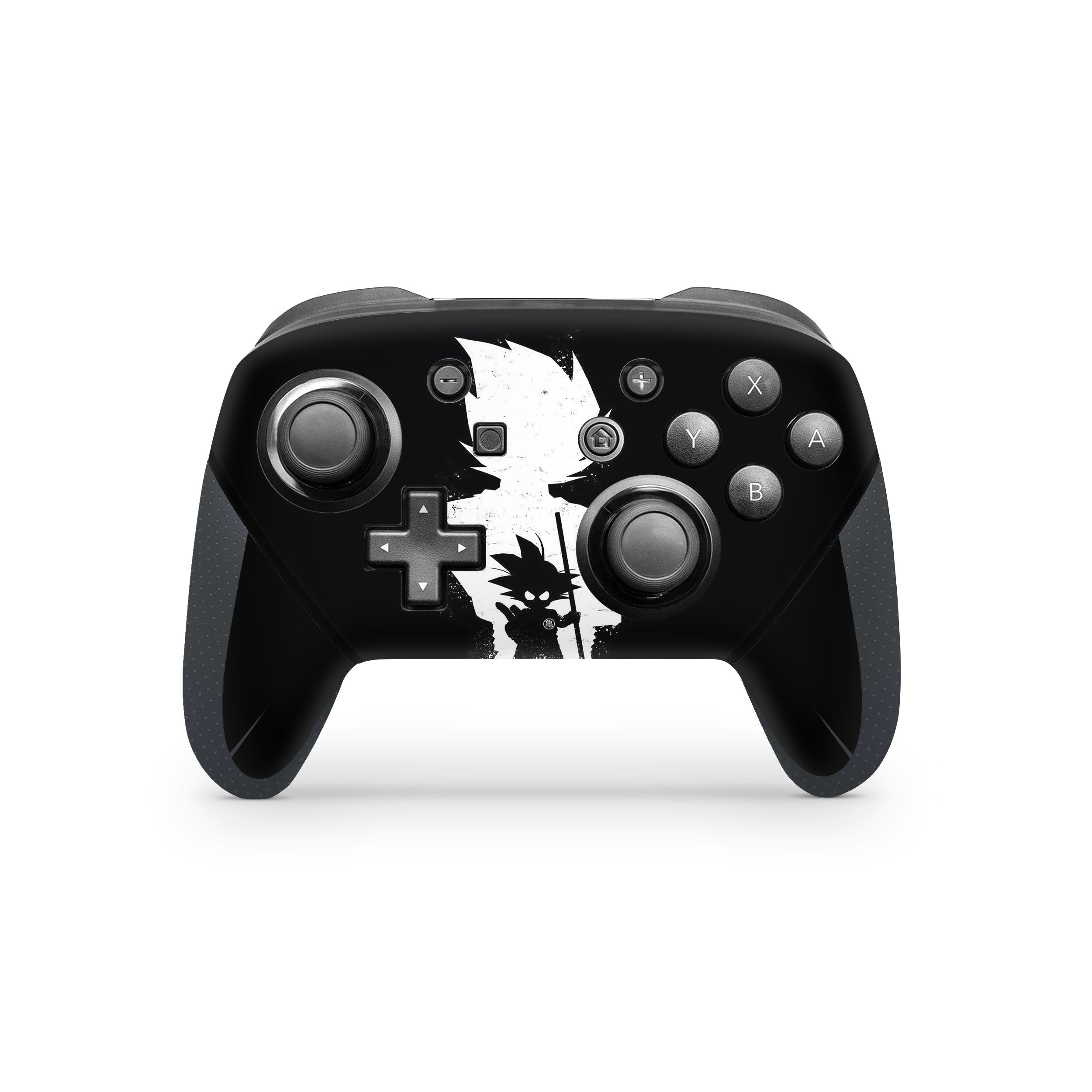 A video game skin featuring a Dragon Ball Z Goku design for the Switch Pro Controller.