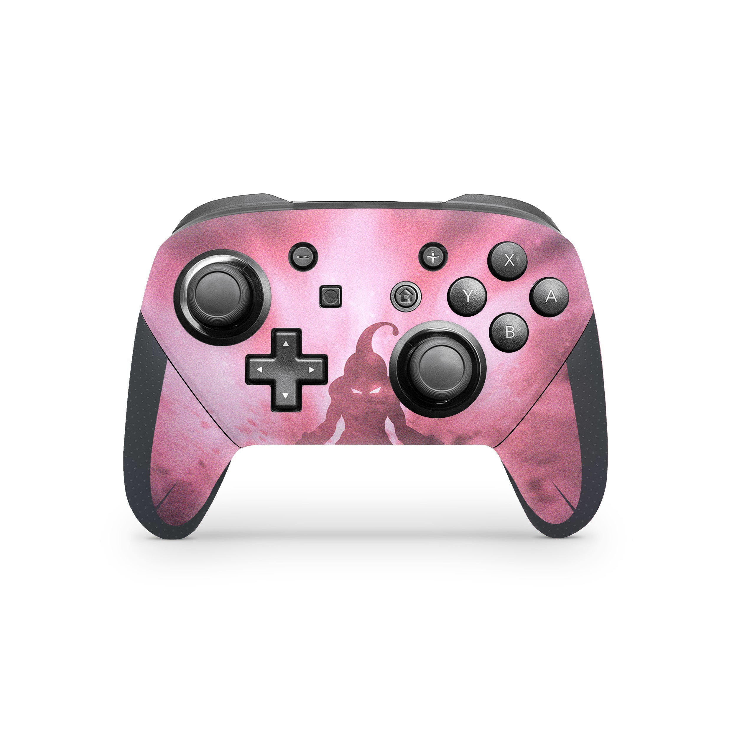 A video game skin featuring a Dragon Ball Z Majin Buu design for the Switch Pro Controller.