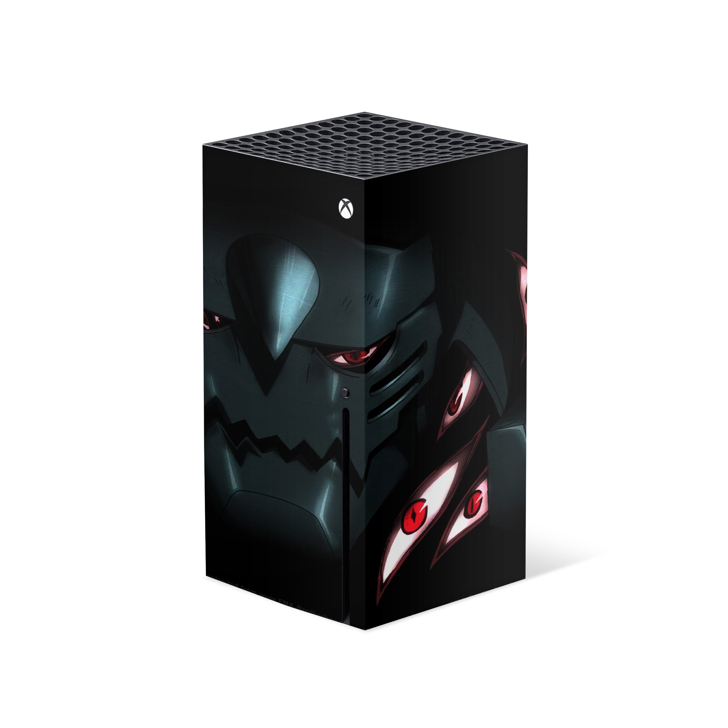 A video game skin featuring a Fullmetal Alchemist Alphonse Elric design for the Xbox Series X.
