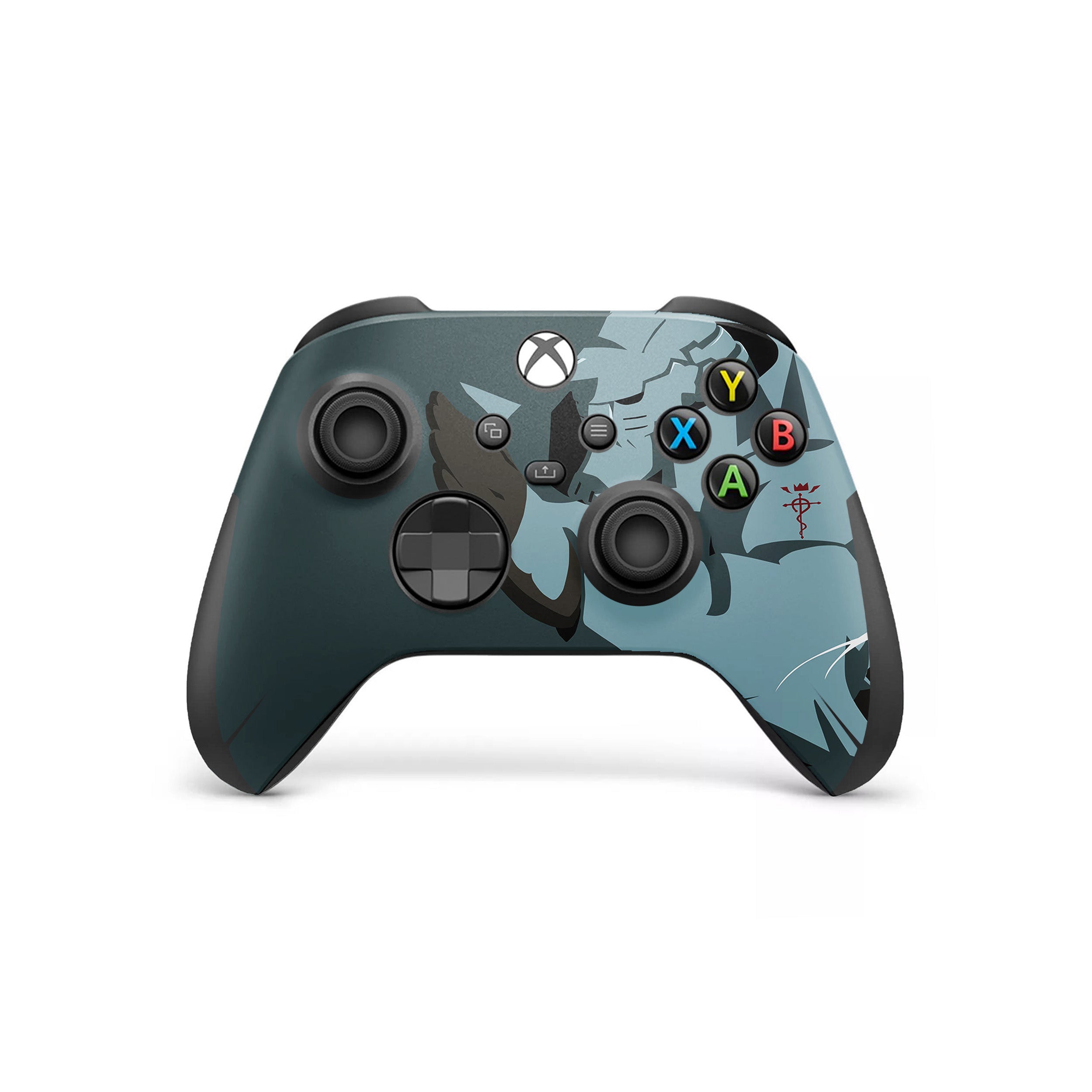 A video game skin featuring a Fullmetal Alchemist Alphonse Elric design for the Xbox Wireless Controller.
