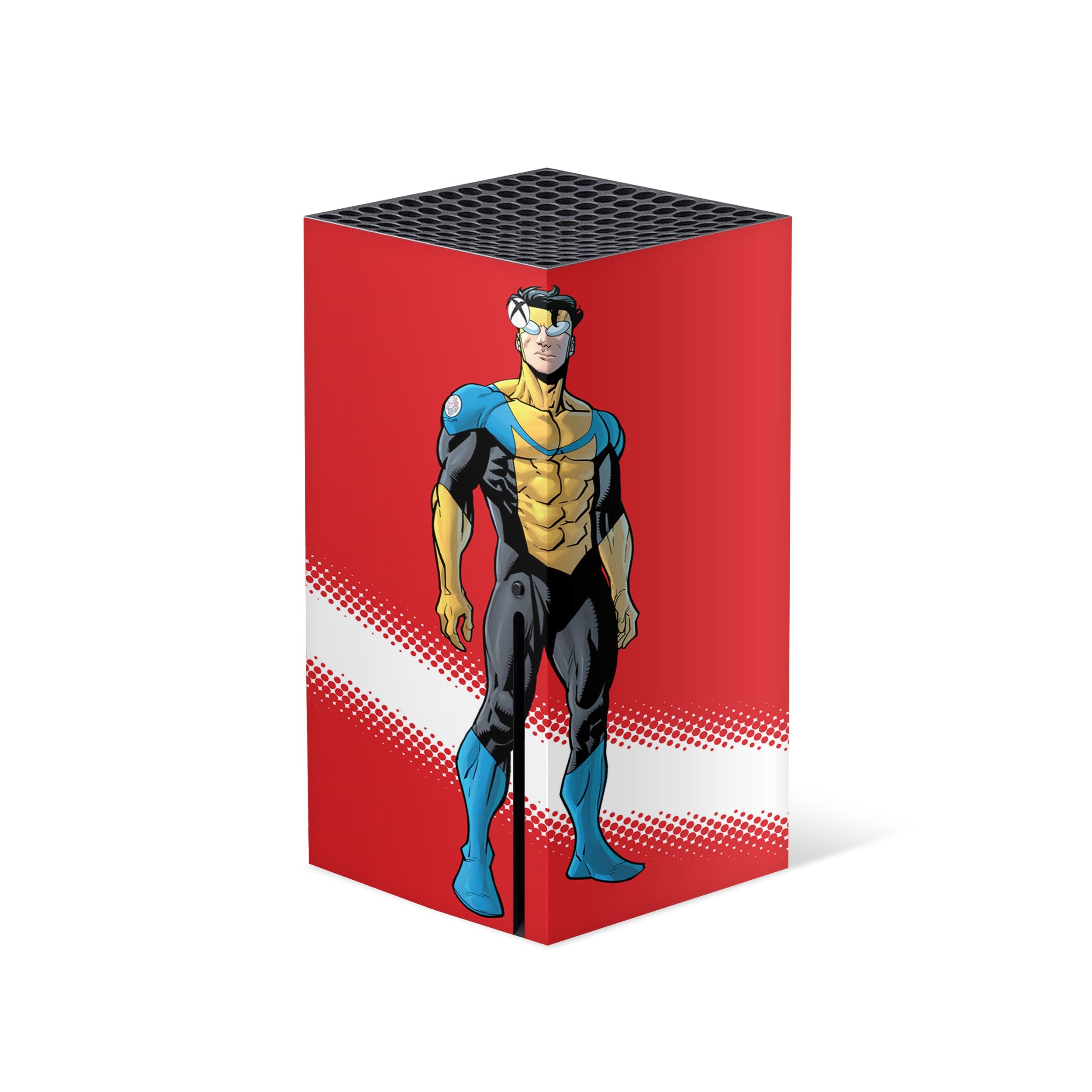 A video game skin featuring a Image Comics Invincible Invincible design for the Xbox Series X.