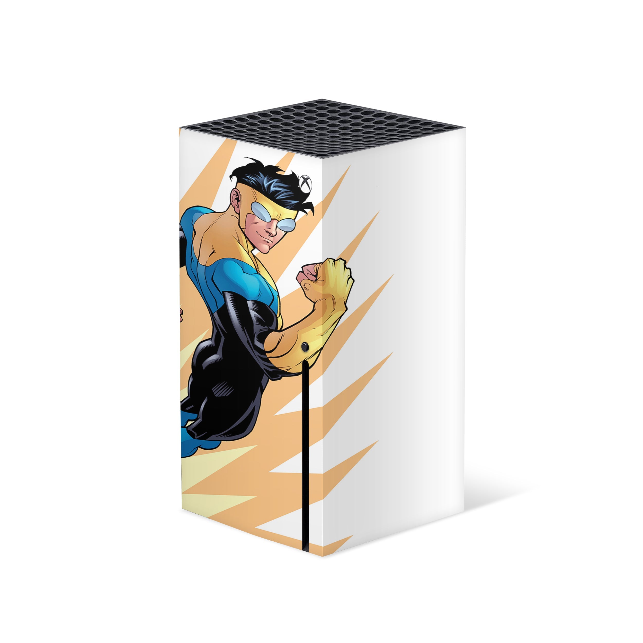 A video game skin featuring a Image Comics Invincible Invincible design for the Xbox Series X.