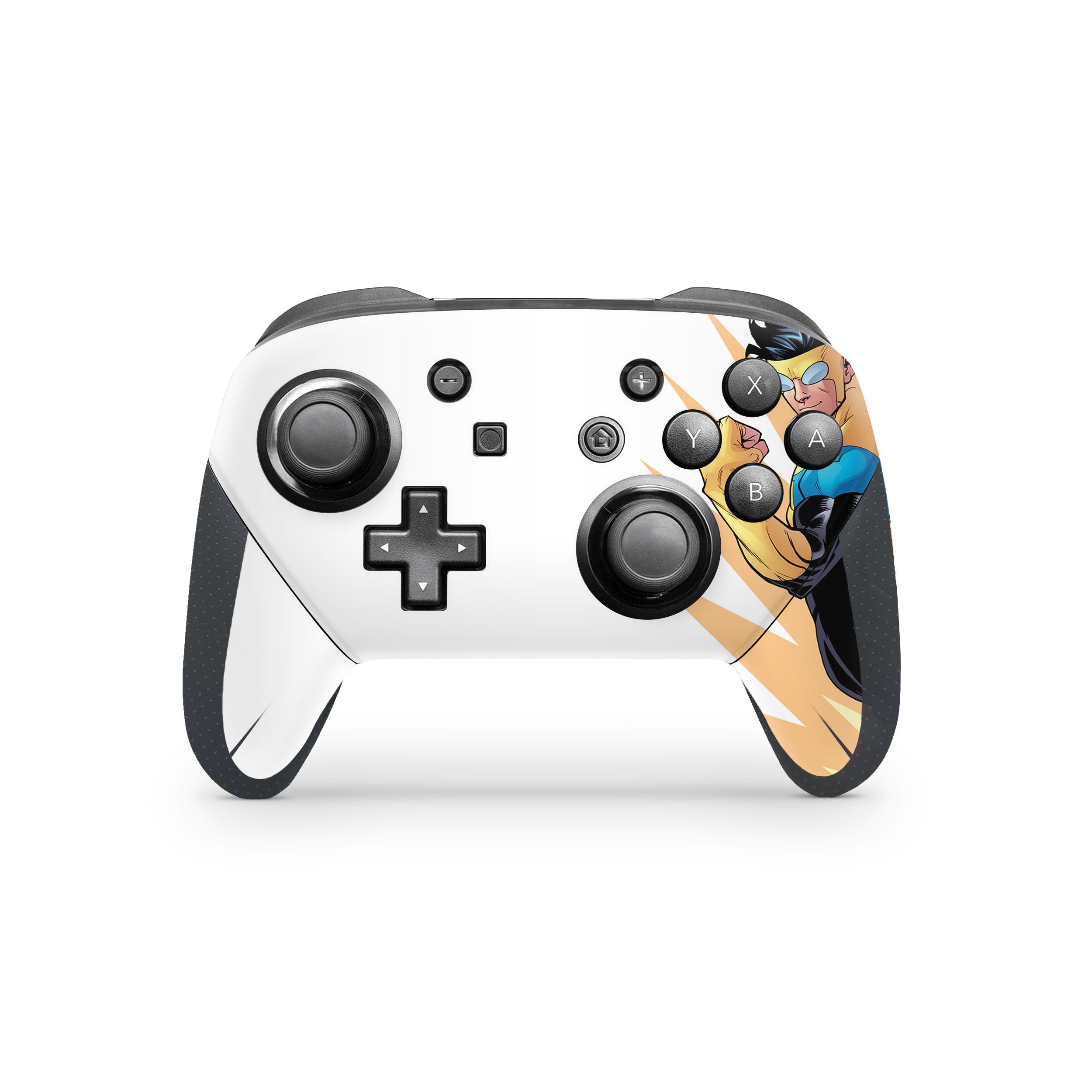 A video game skin featuring a Image Comics Invincible Invincible design for the Switch Pro Controller.