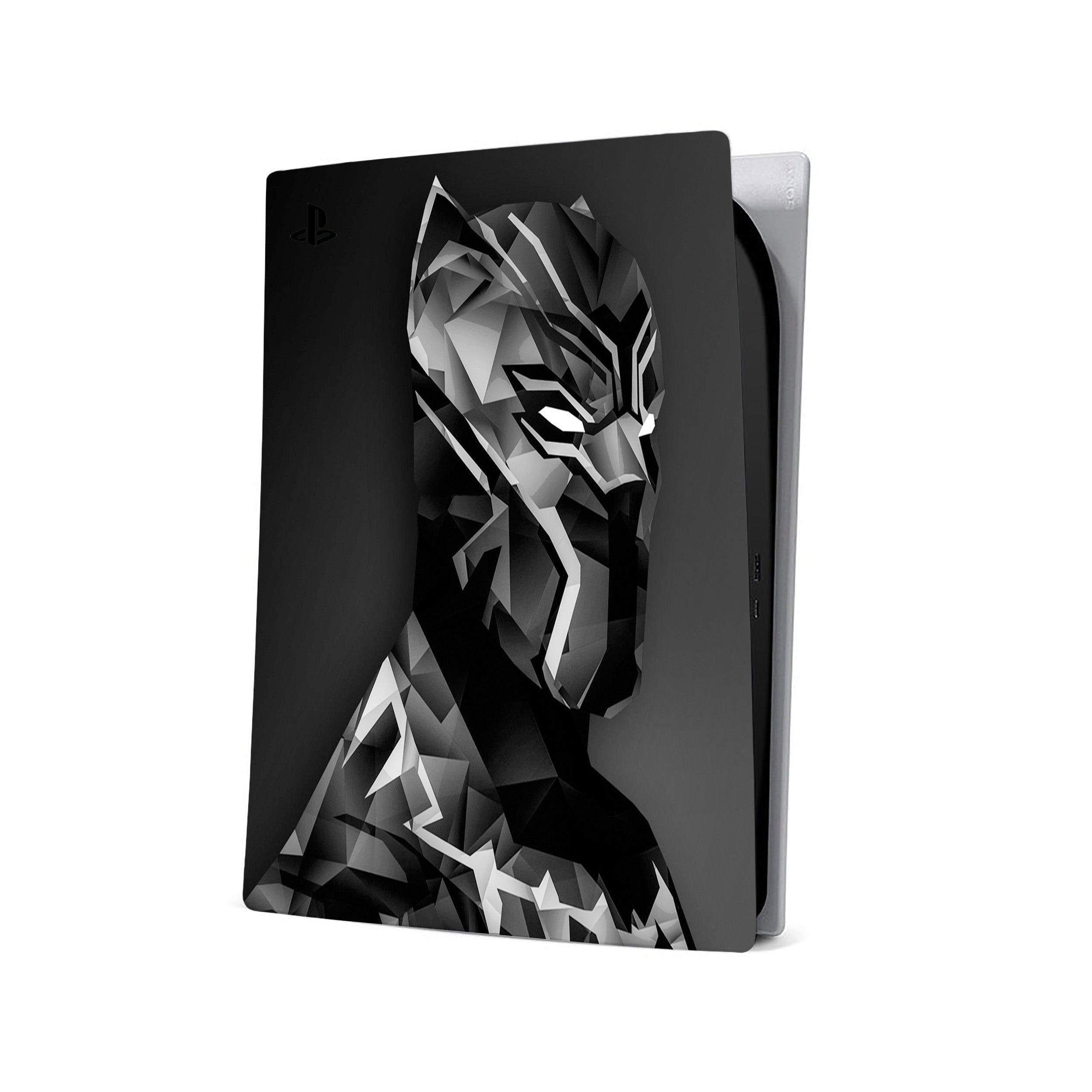 A video game skin featuring a Marvel Comics Black Panther design for the PS5.