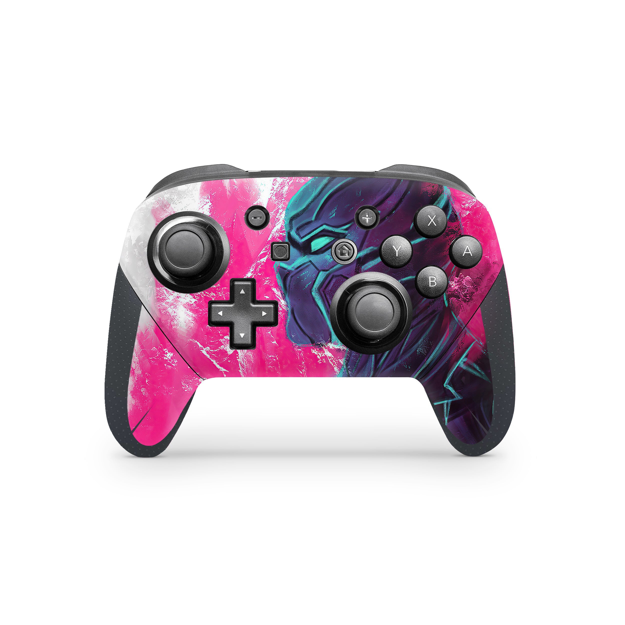A video game skin featuring a Marvel Comics Black Panther design for the Switch Pro Controller.