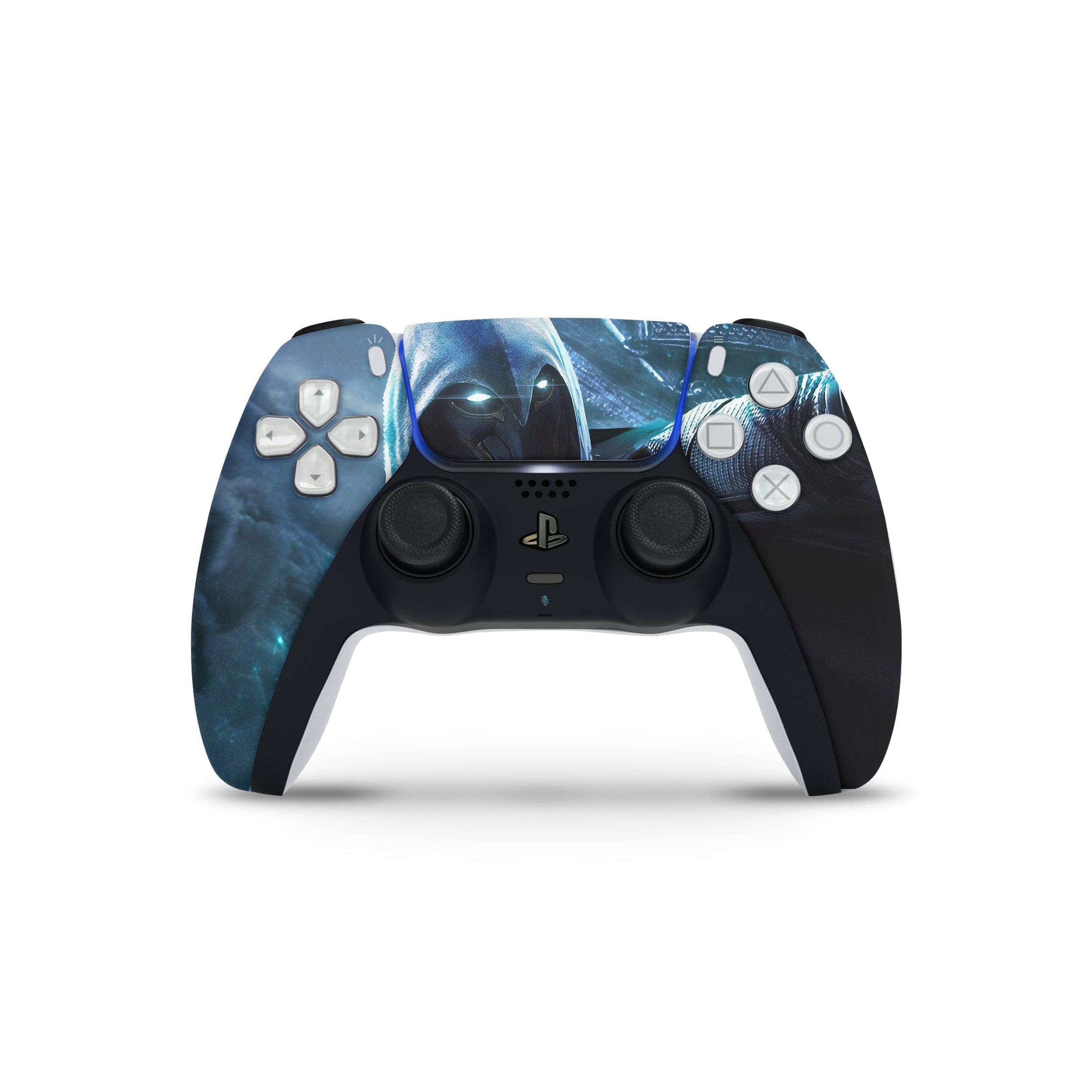 A video game skin featuring a Marvel Comics Moon Knight design for the PS5 DualSense Controller.