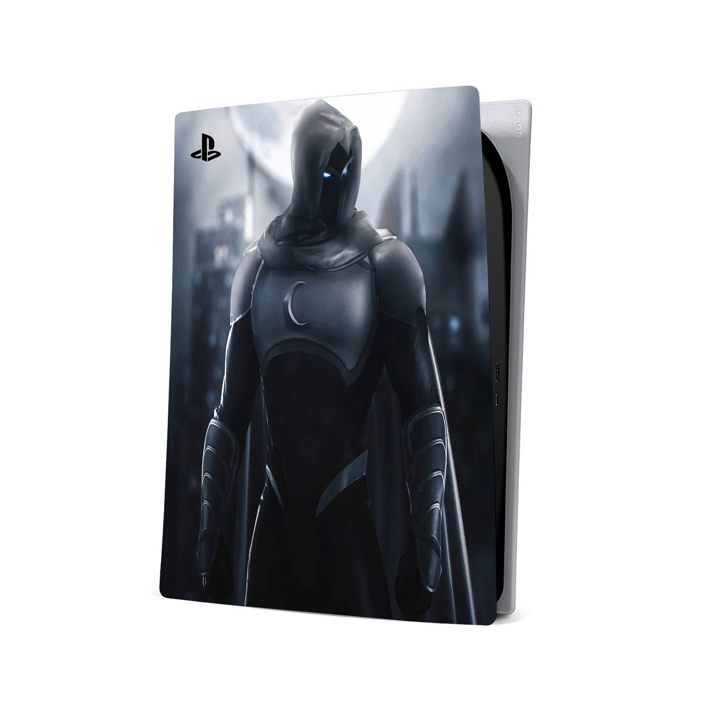 A video game skin featuring a Marvel Comics Moon Knight design for the PS5.