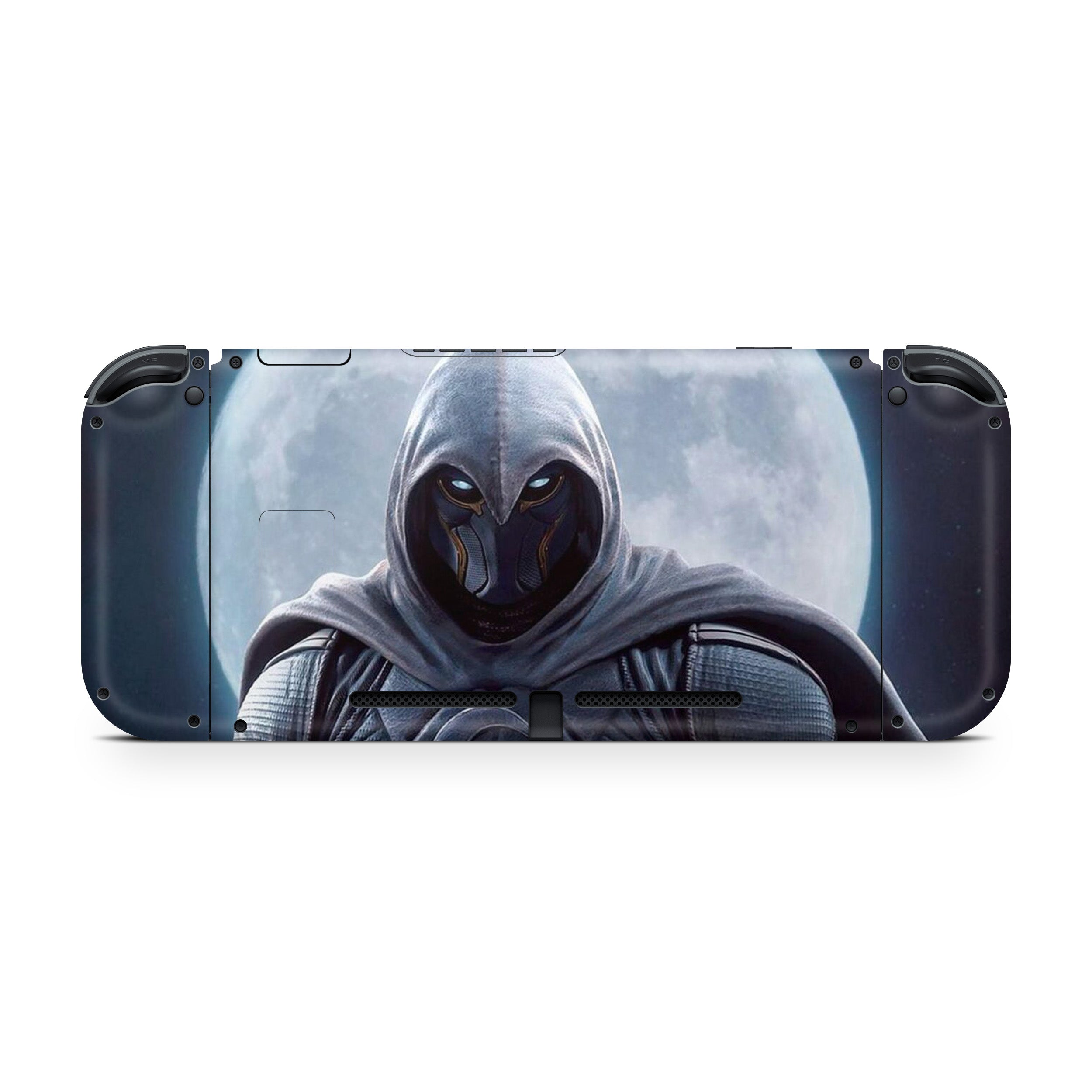 A video game skin featuring a Marvel Comics Moon Knight design for the Nintendo Switch.