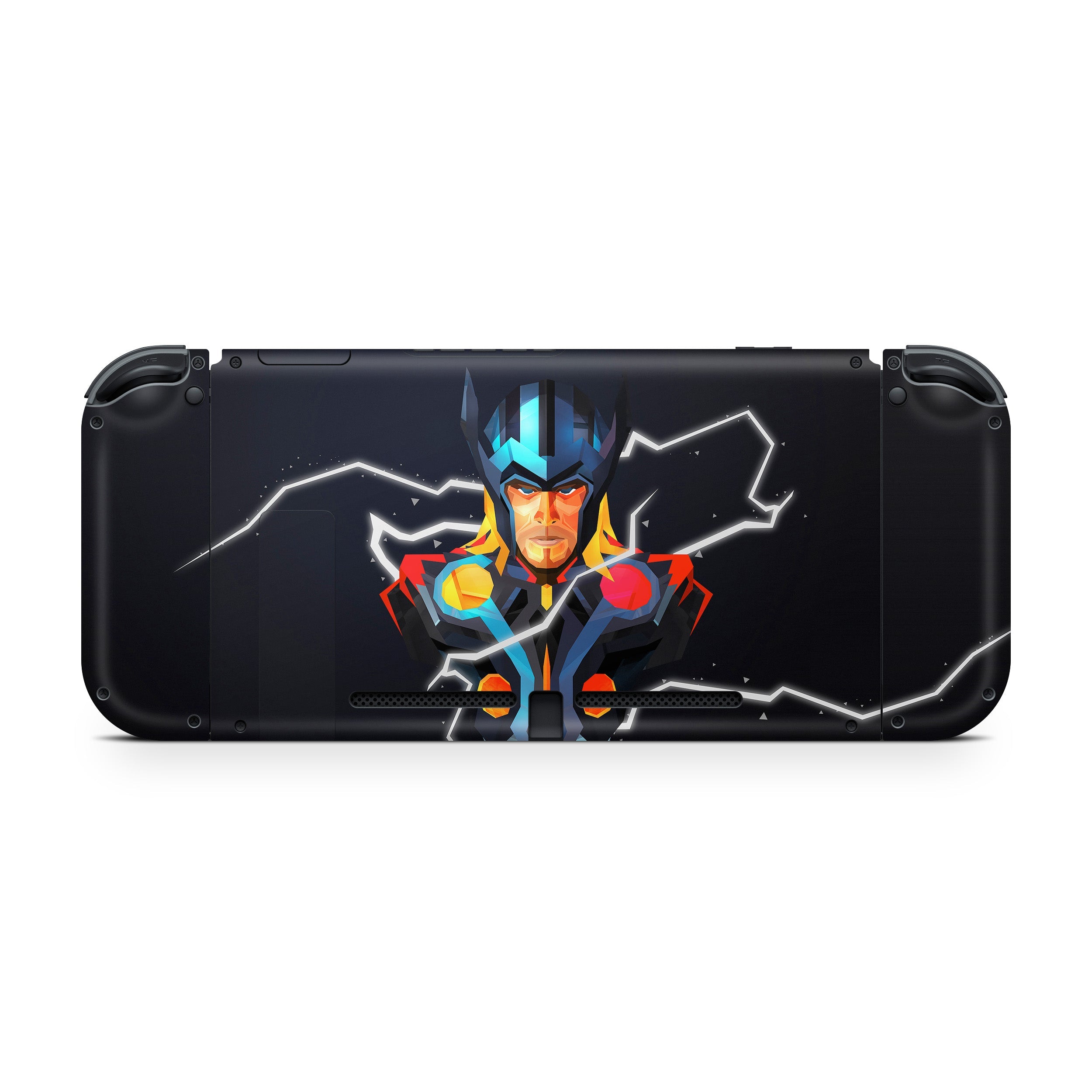 A video game skin featuring a Marvel Comics Thor design for the Nintendo Switch.