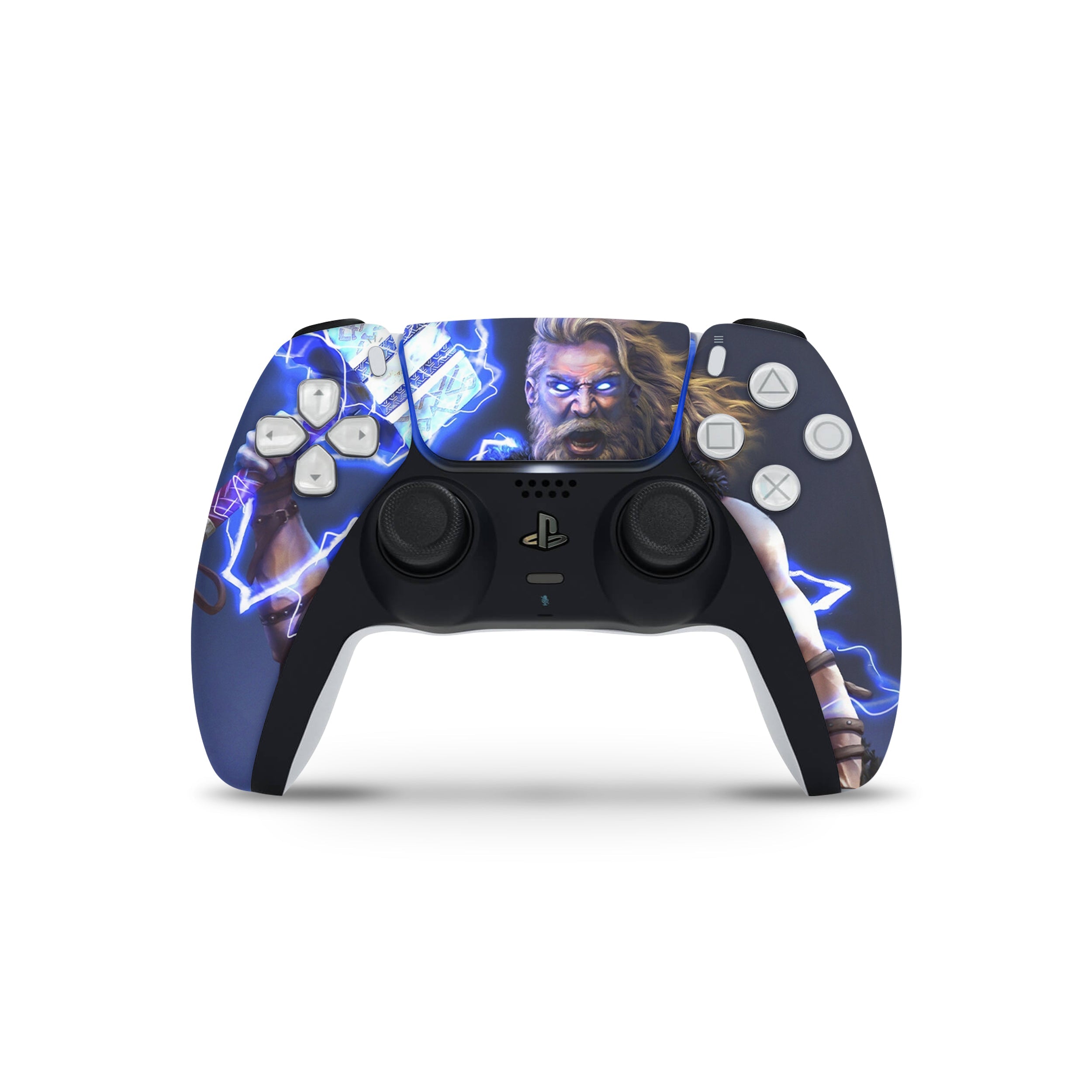 A video game skin featuring a Marvel Comics Thor design for the PS5 DualSense Controller.