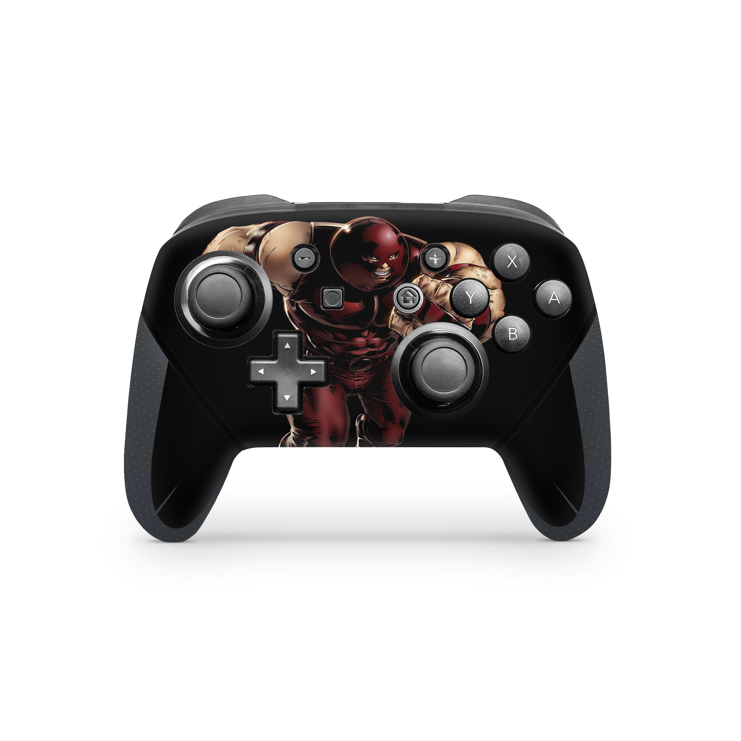 A video game skin featuring a Marvel Comics X Men Juggernaut design for the Switch Pro Controller.