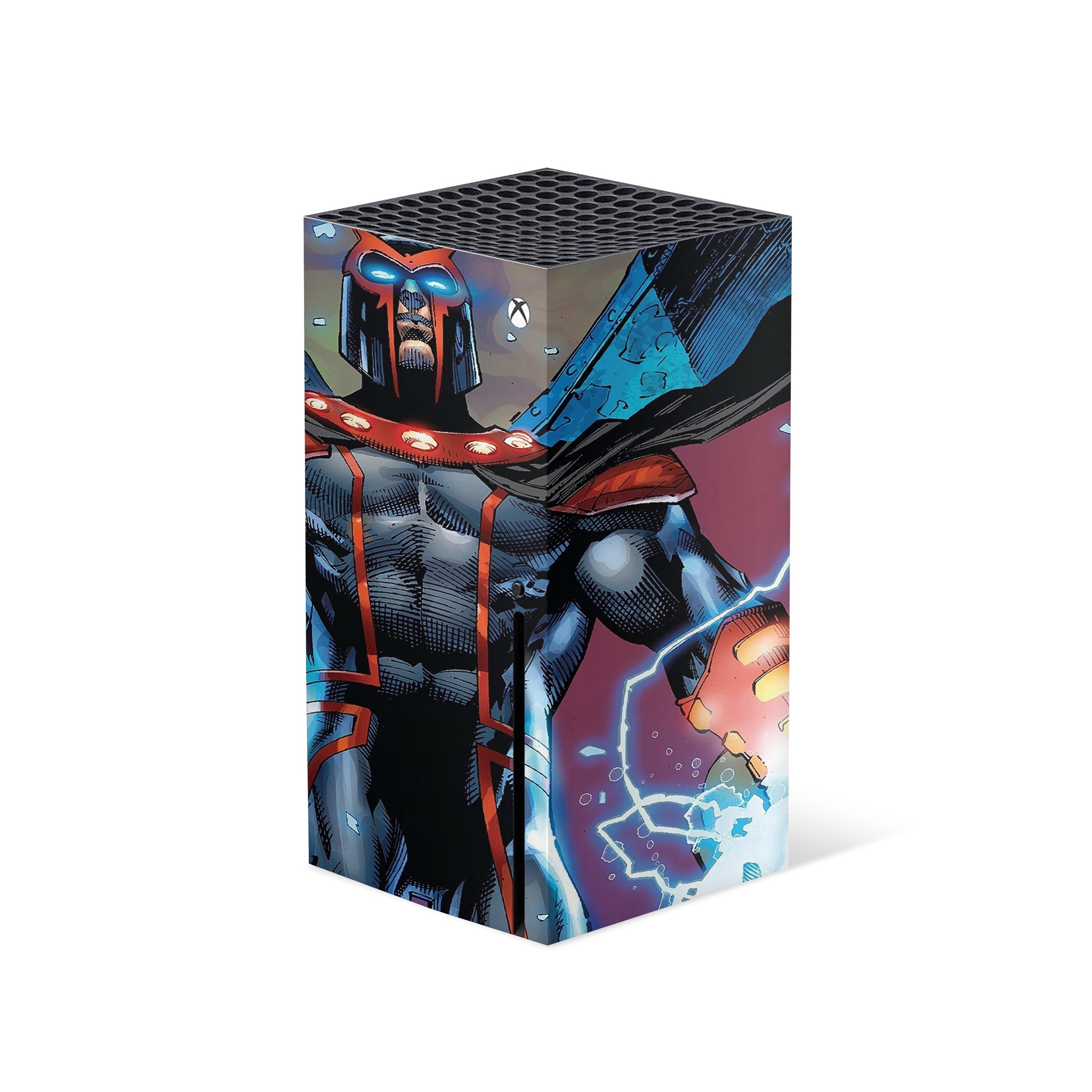 A video game skin featuring a Marvel Comics X Men Magneto design for the Xbox Series X.