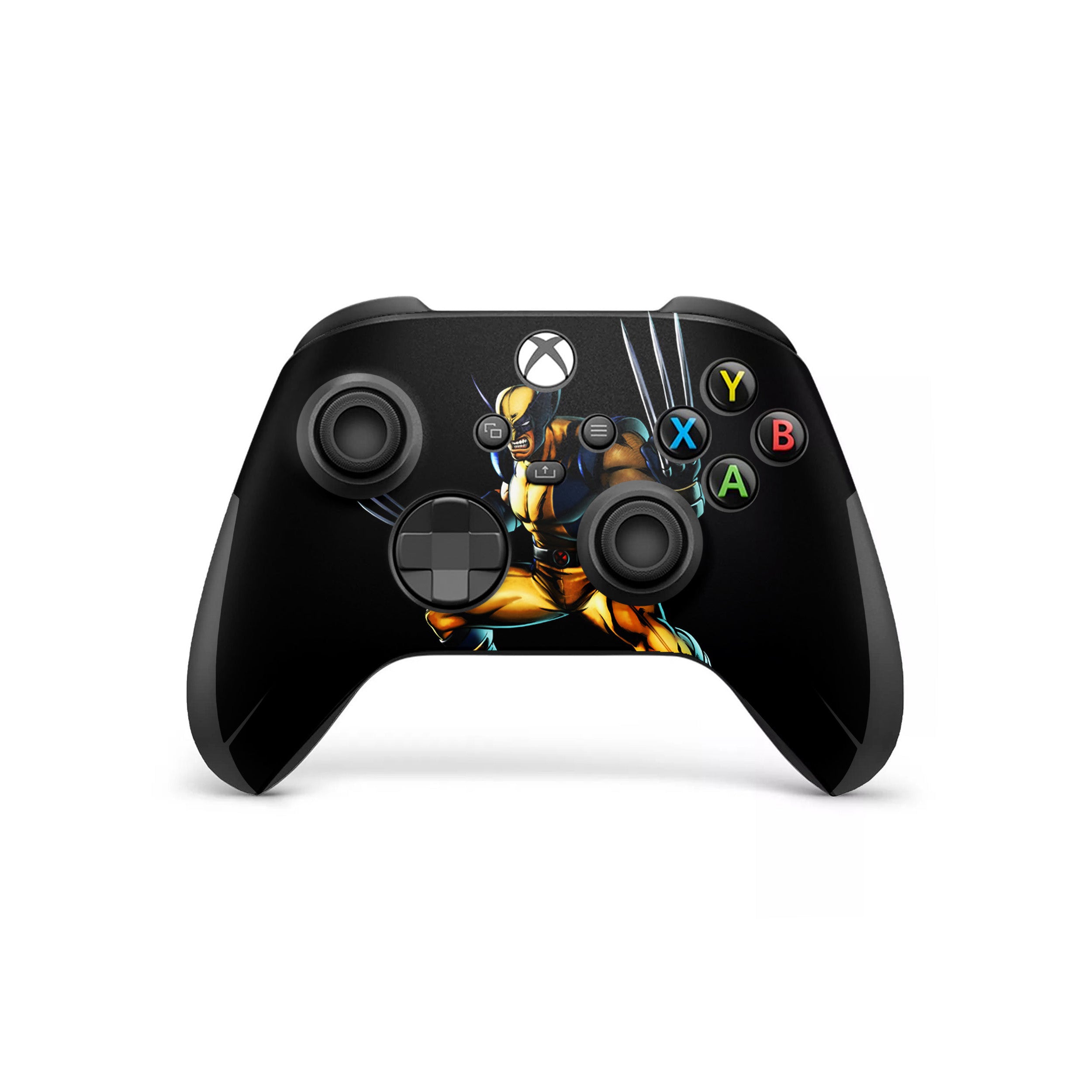 A video game skin featuring a Marvel Comics X Men Wolverine design for the Xbox Wireless Controller.