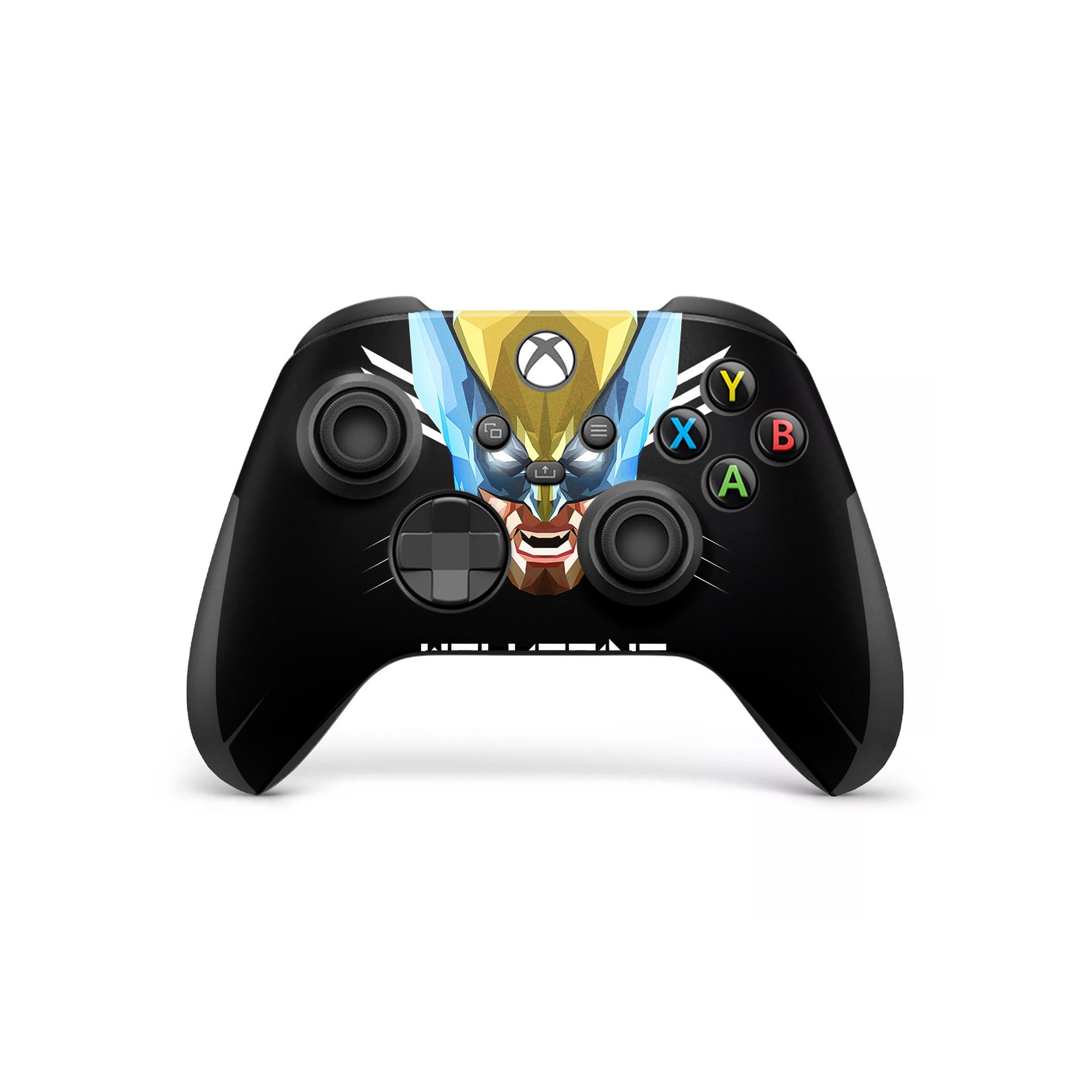 A video game skin featuring a Marvel Comics X Men Wolverine design for the Xbox Wireless Controller.