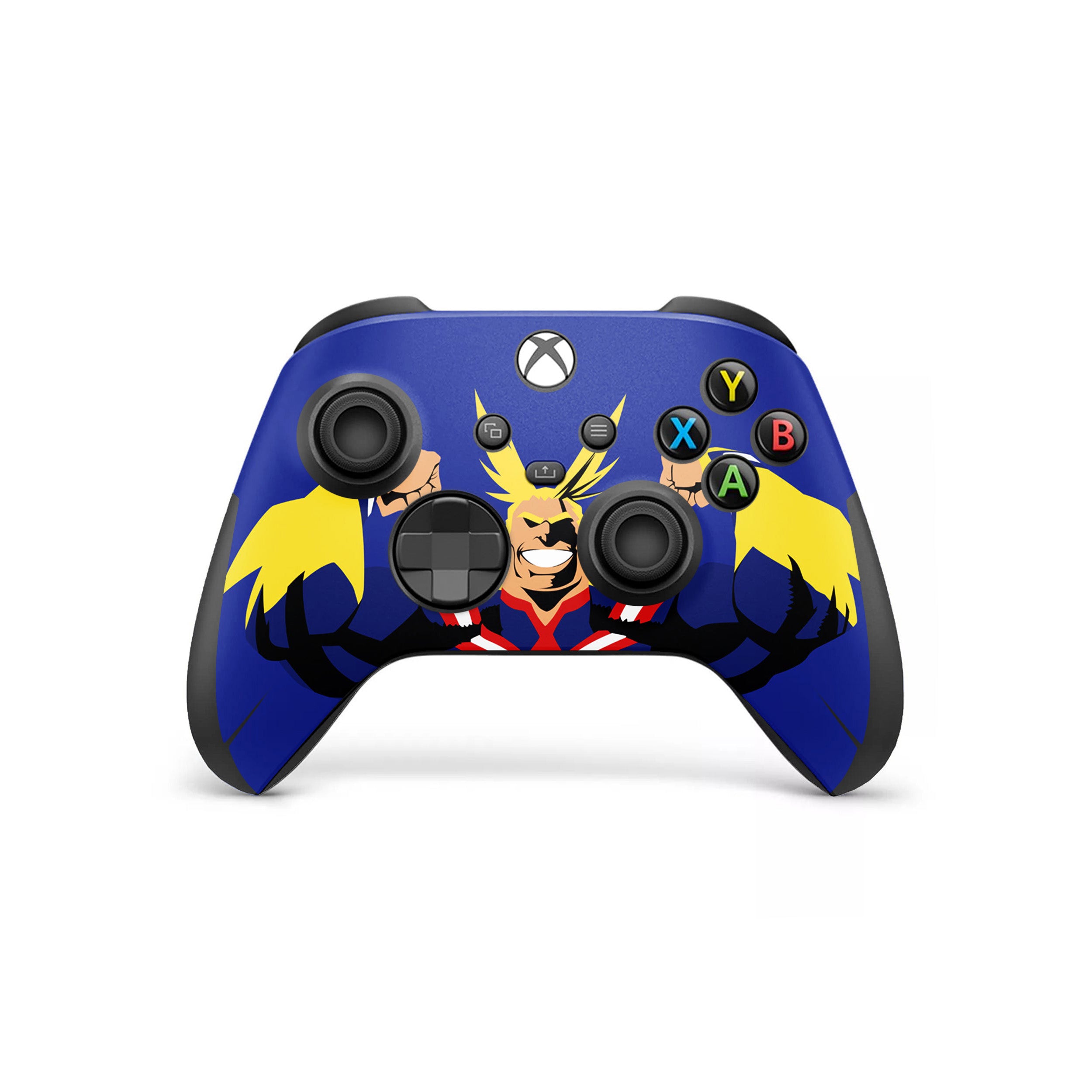 A video game skin featuring a My Hero Academia All Might design for the Xbox Wireless Controller.