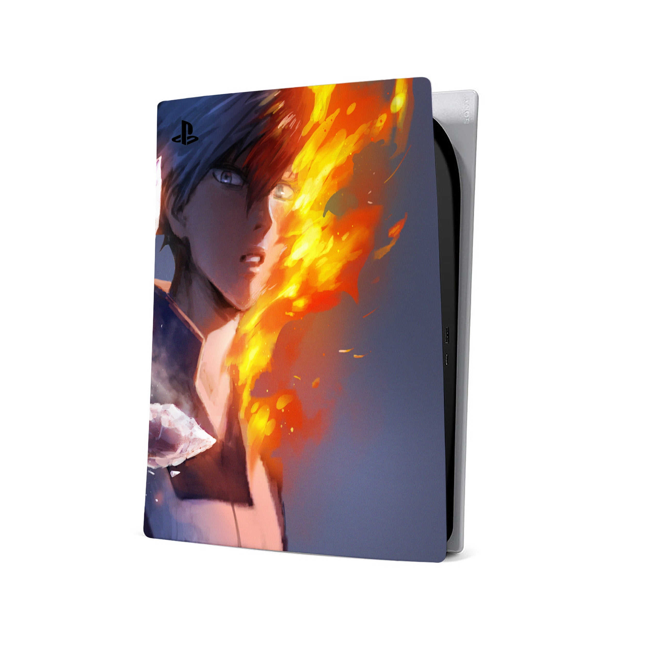 A video game skin featuring a My Hero Academia Shoto Todoroki design for the PS5.