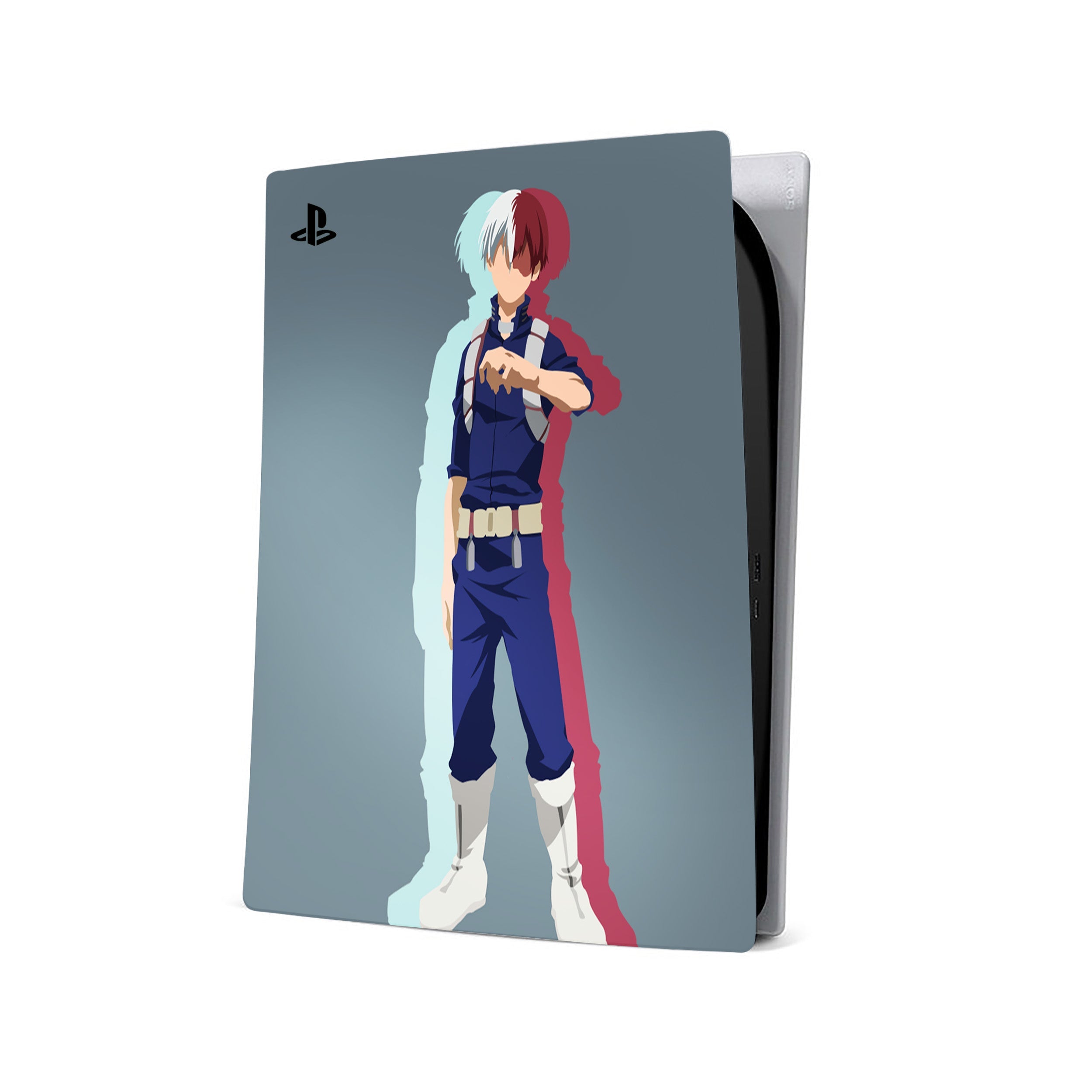 A video game skin featuring a My Hero Academia Shoto Todoroki design for the PS5.