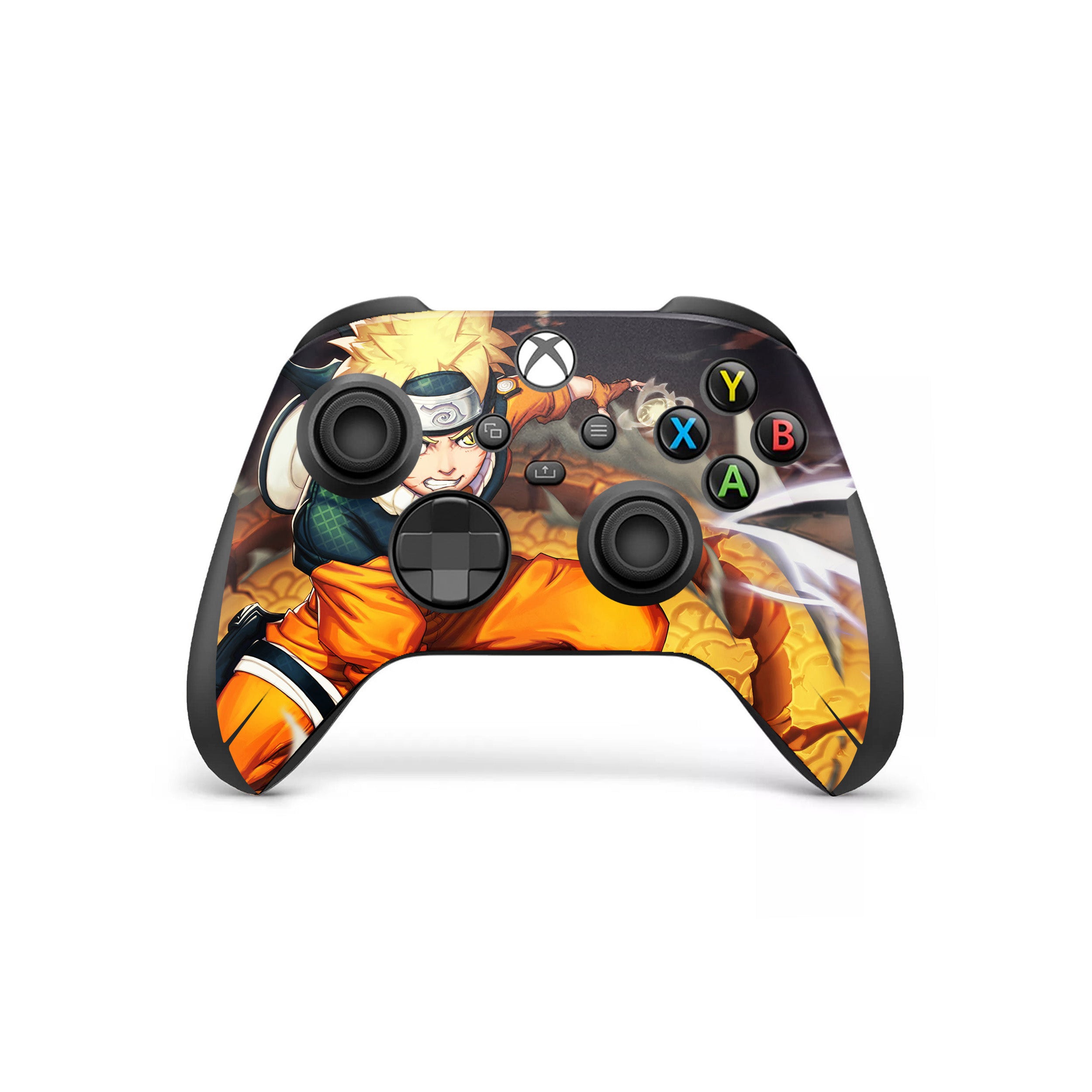 A video game skin featuring a Naruto design for the Xbox Wireless Controller.