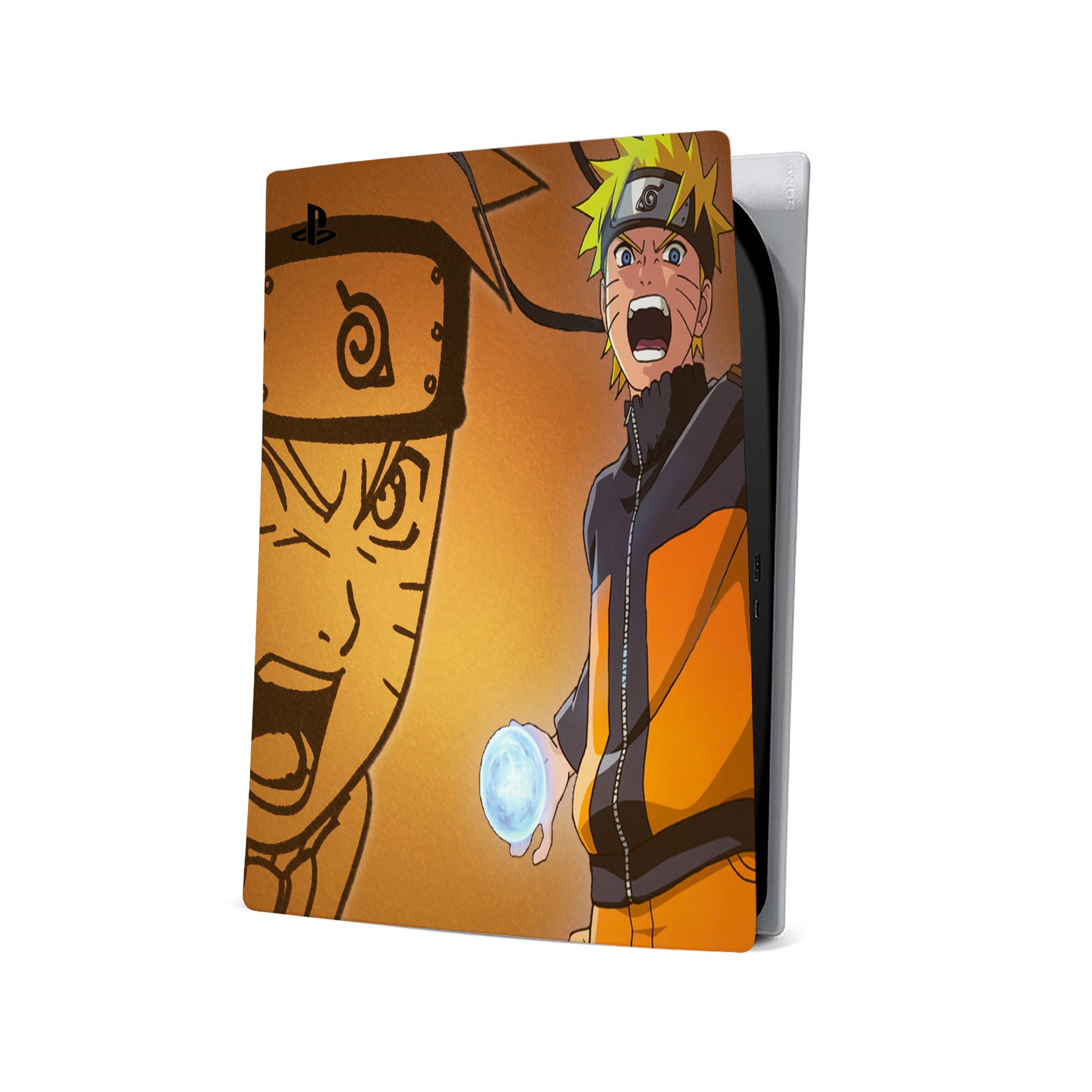A video game skin featuring a Naruto design for the PS5.