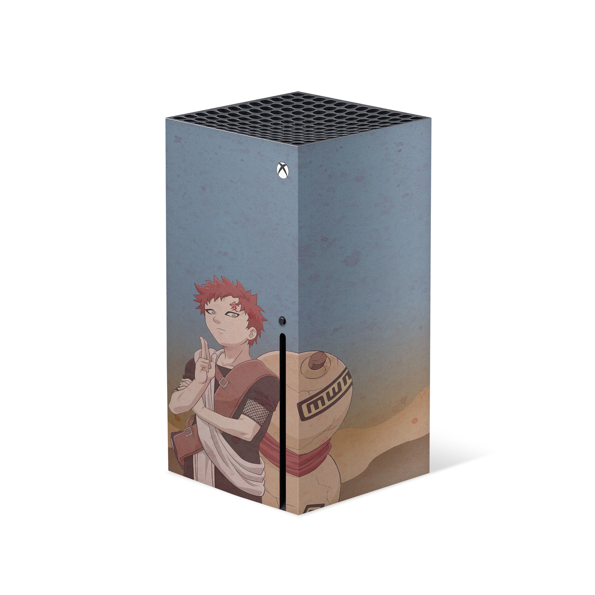 A video game skin featuring a Naruto Gaara design for the Xbox Series X.
