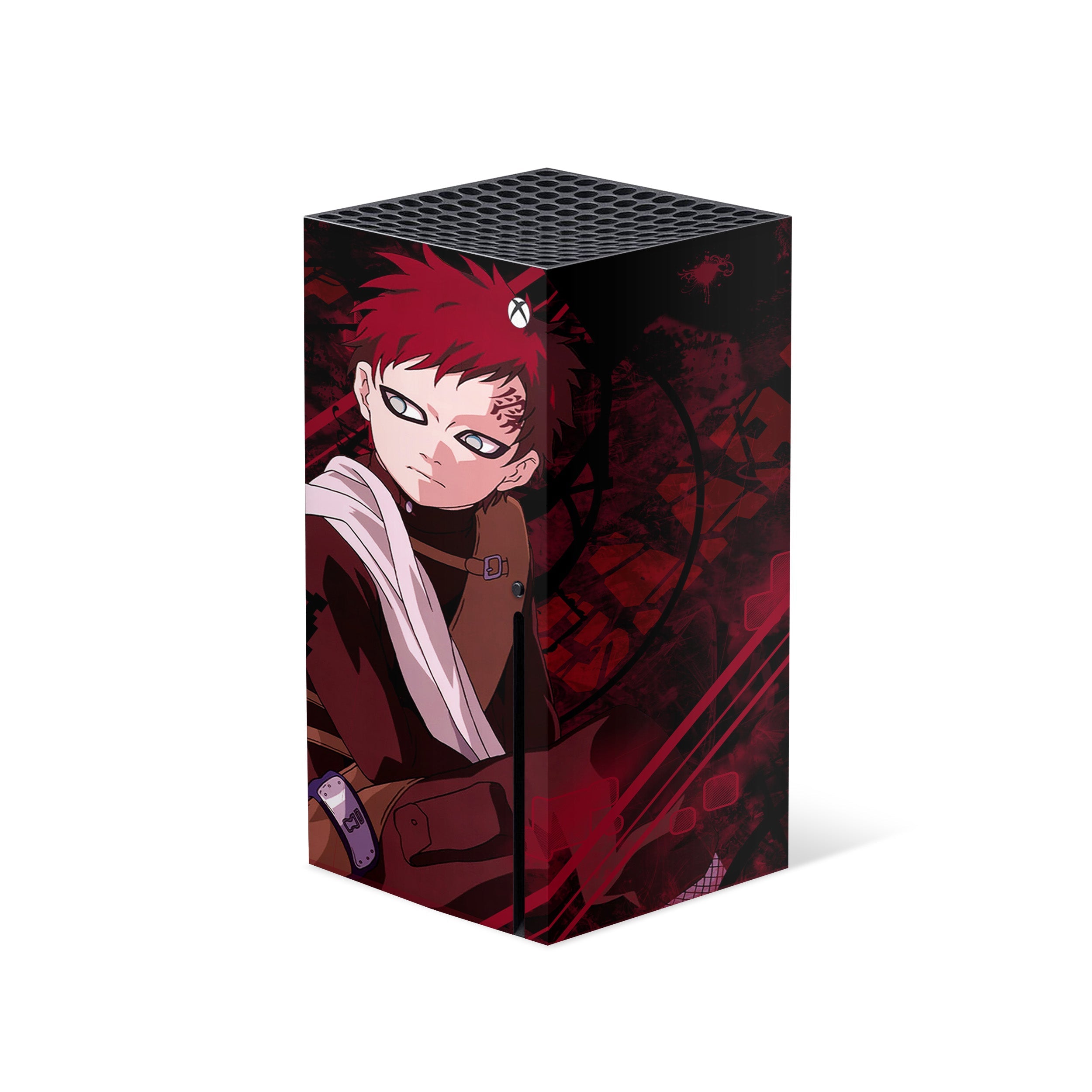 A video game skin featuring a Naruto Gaara design for the Xbox Series X.