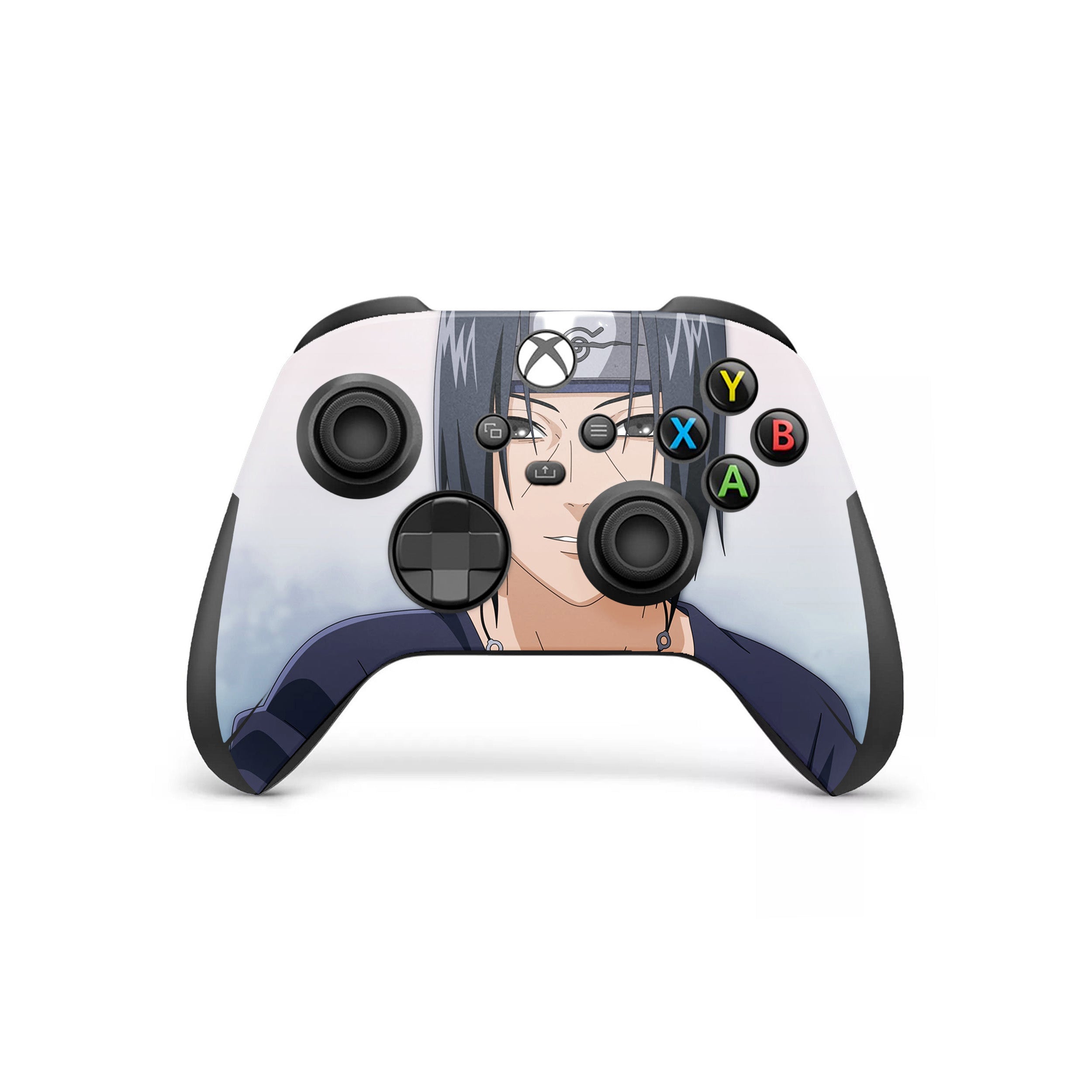 A video game skin featuring a Naruto Itachi design for the Xbox Wireless Controller.