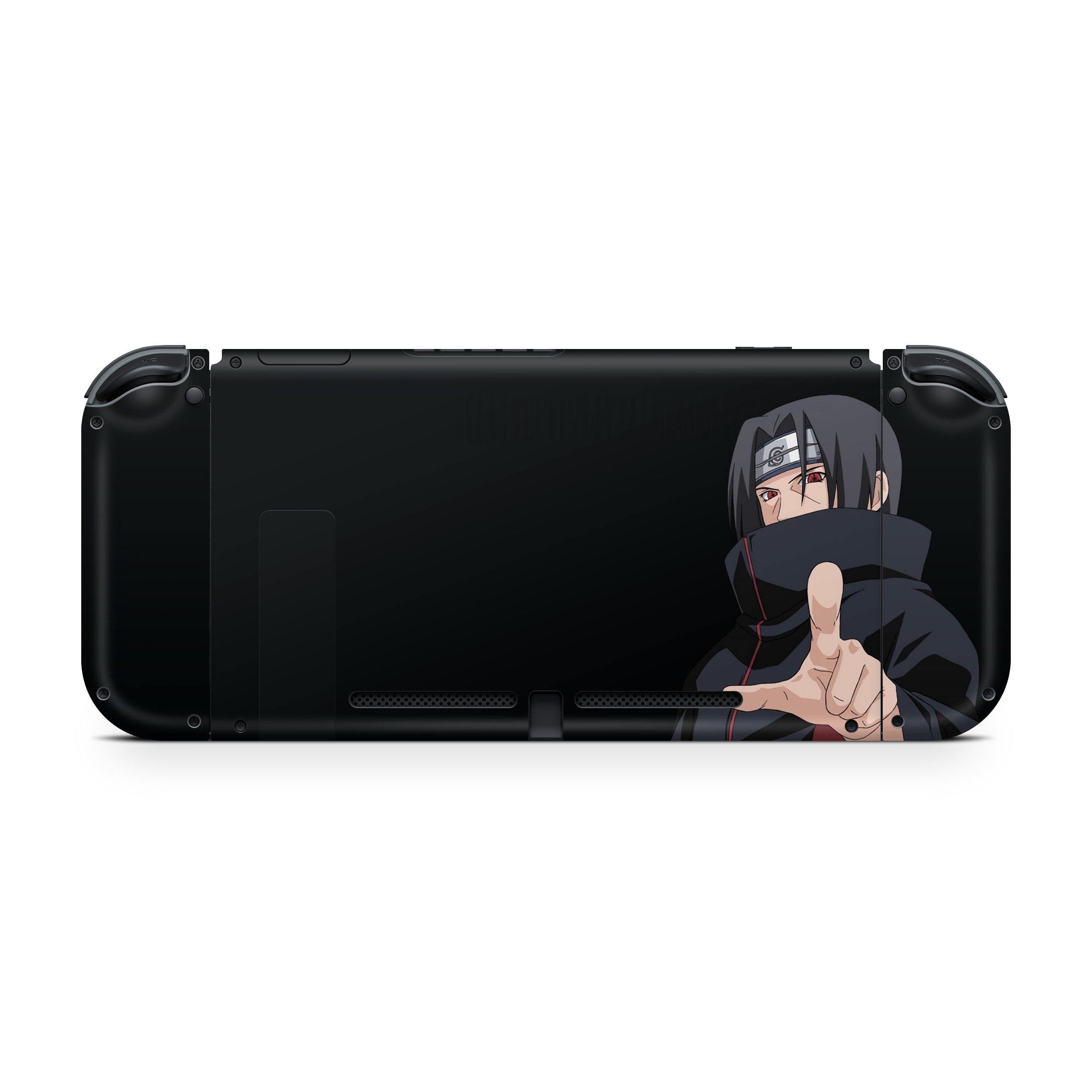 A video game skin featuring a Naruto Itachi design for the Nintendo Switch.